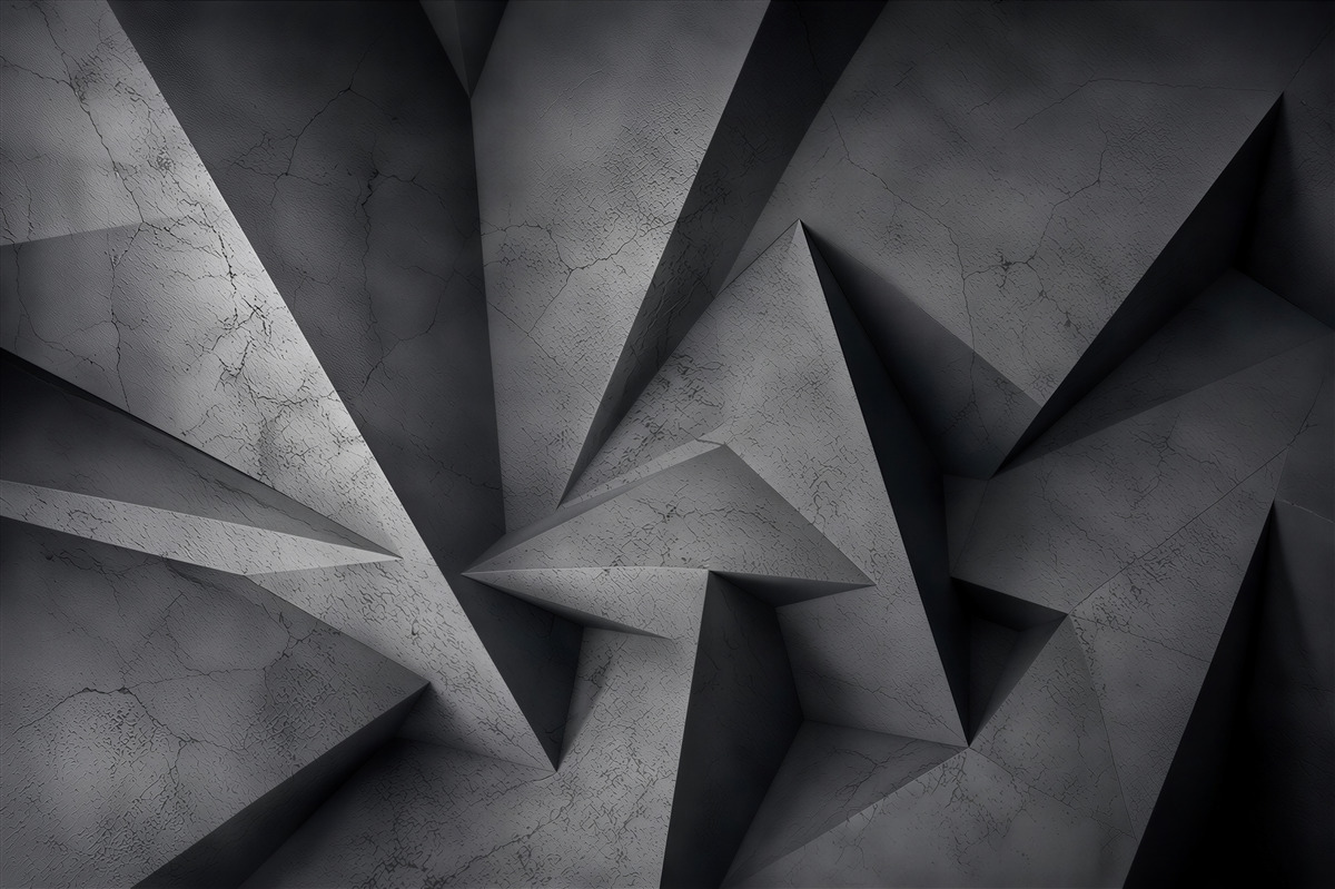 Fototapeta wolumetryczna czarna geometria