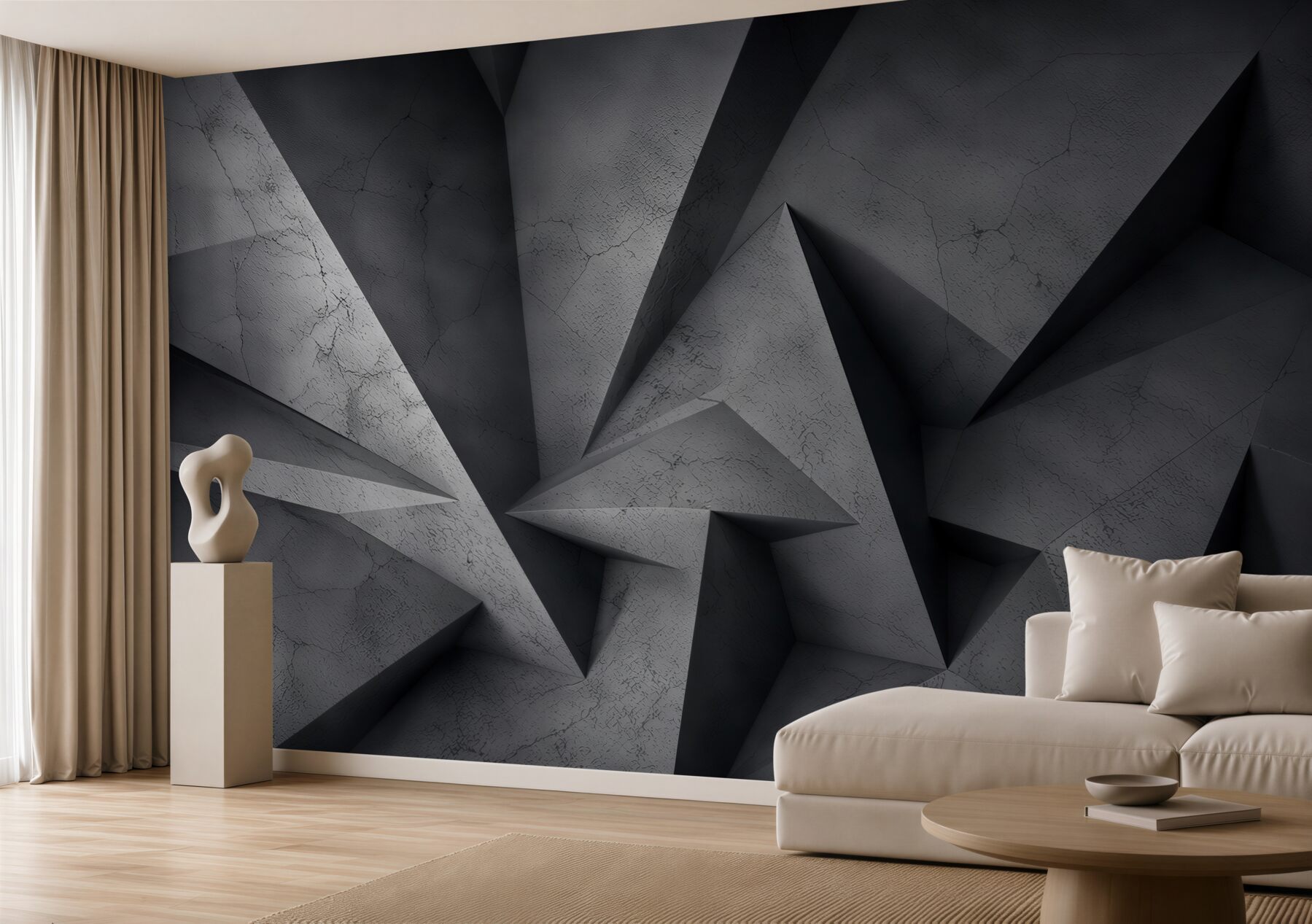 Fototapeta wolumetryczna czarna geometria