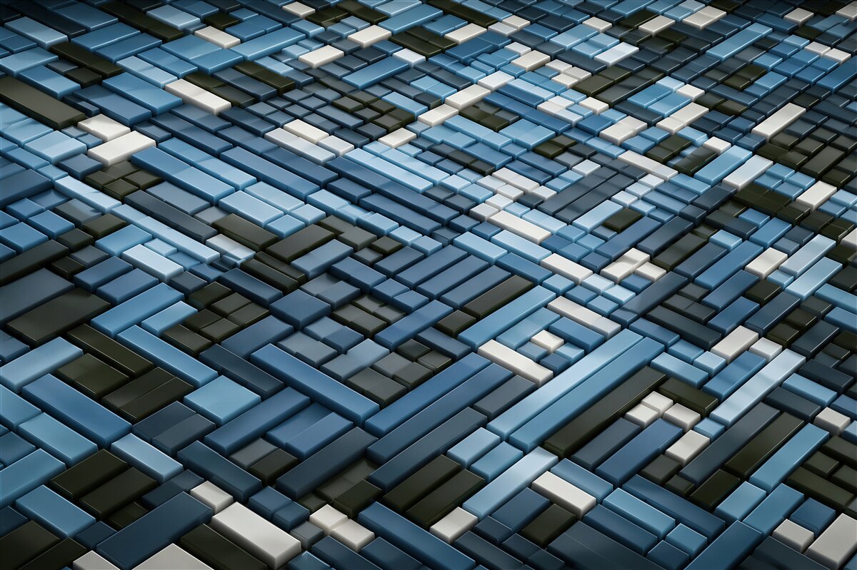 Fototapeta geometryczne prostokąty zielono niebieskie nowoczesna 3D