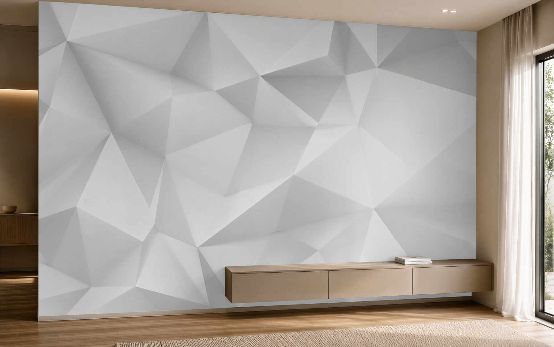 Fototapeta biała geometria 3D nowoczesna do minimalistycznego wnętrza