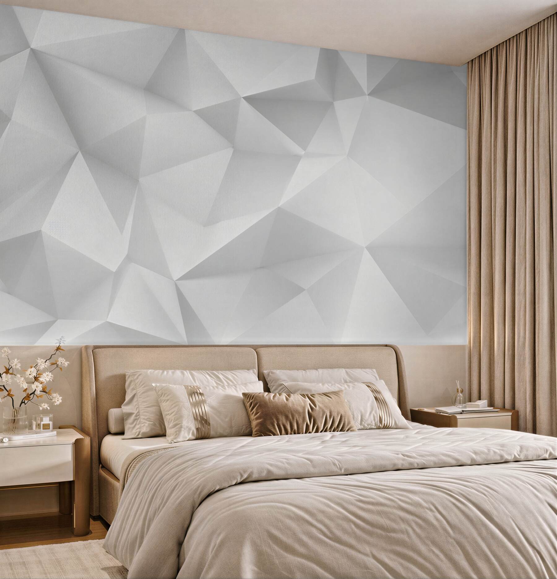 Fototapeta biała geometria 3D nowoczesna do minimalistycznego wnętrza?v23