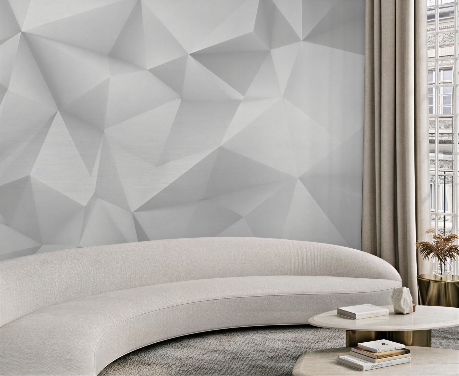 Fototapeta biała geometria 3D nowoczesna do minimalistycznego wnętrza?v23