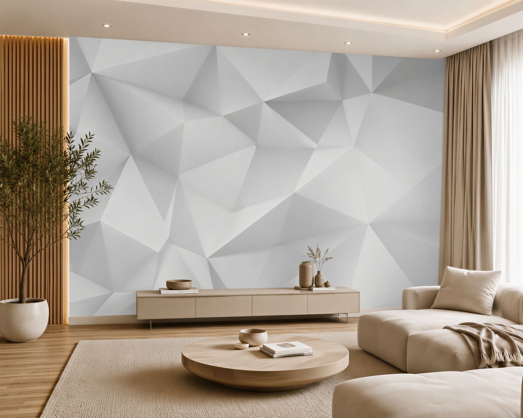 Fototapeta biała geometria 3D nowoczesna do minimalistycznego wnętrza?v23