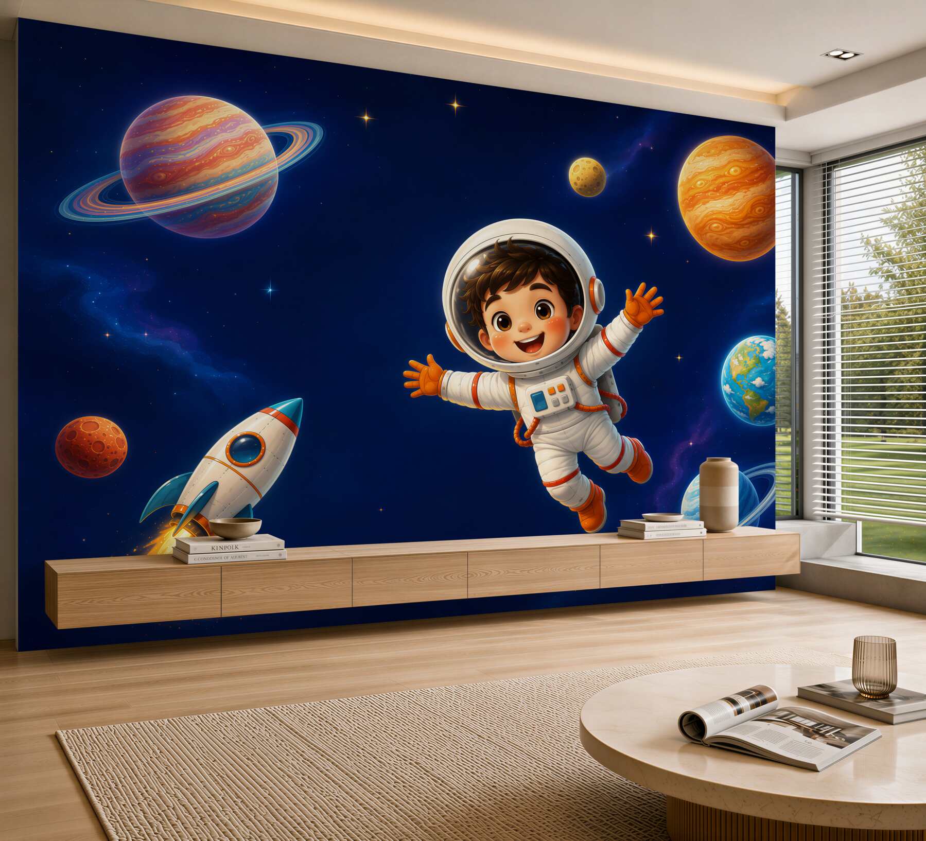 Fototapeta Chłopiec w astronaucie w kosmosie?v23