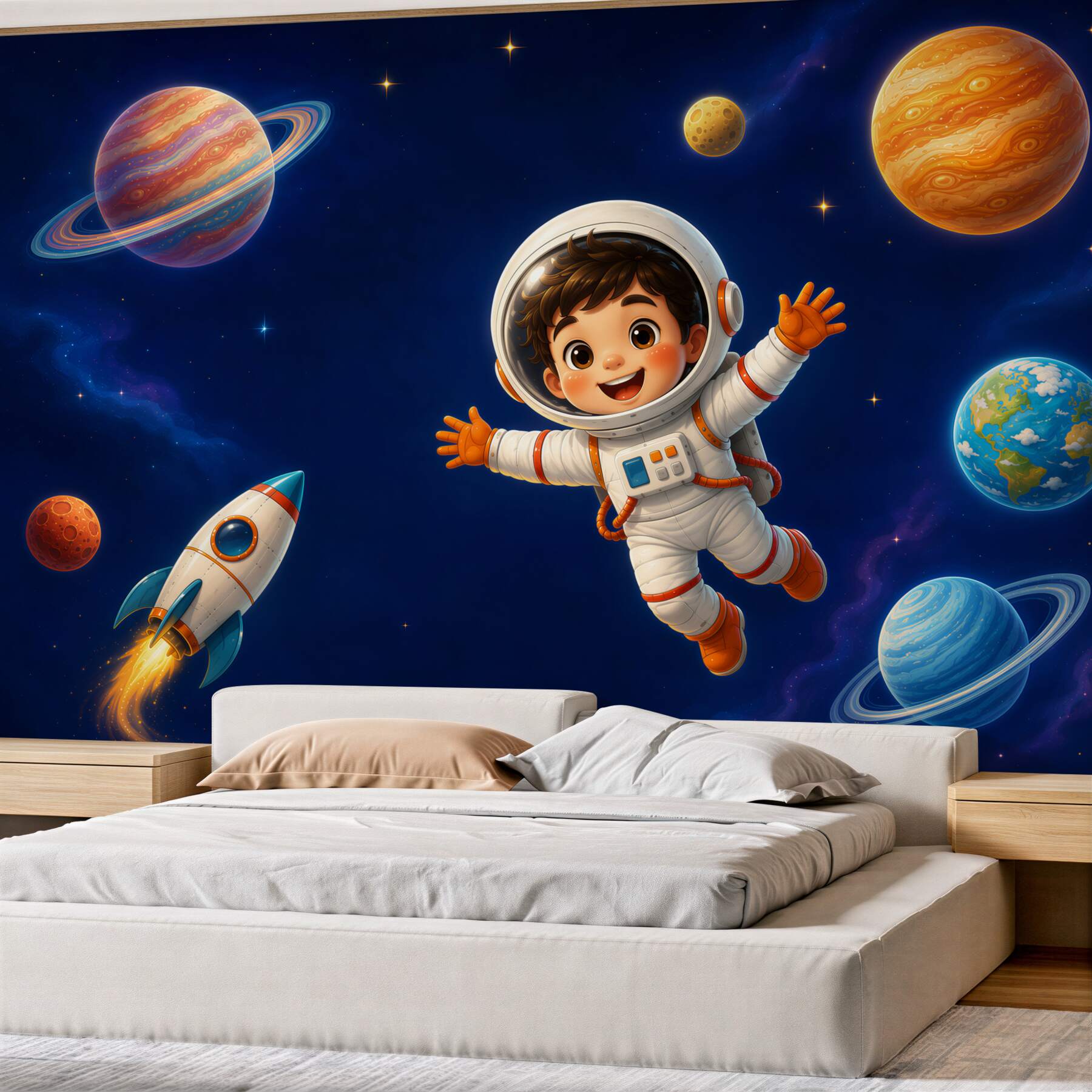 Fototapeta Chłopiec w astronaucie w kosmosie?v23