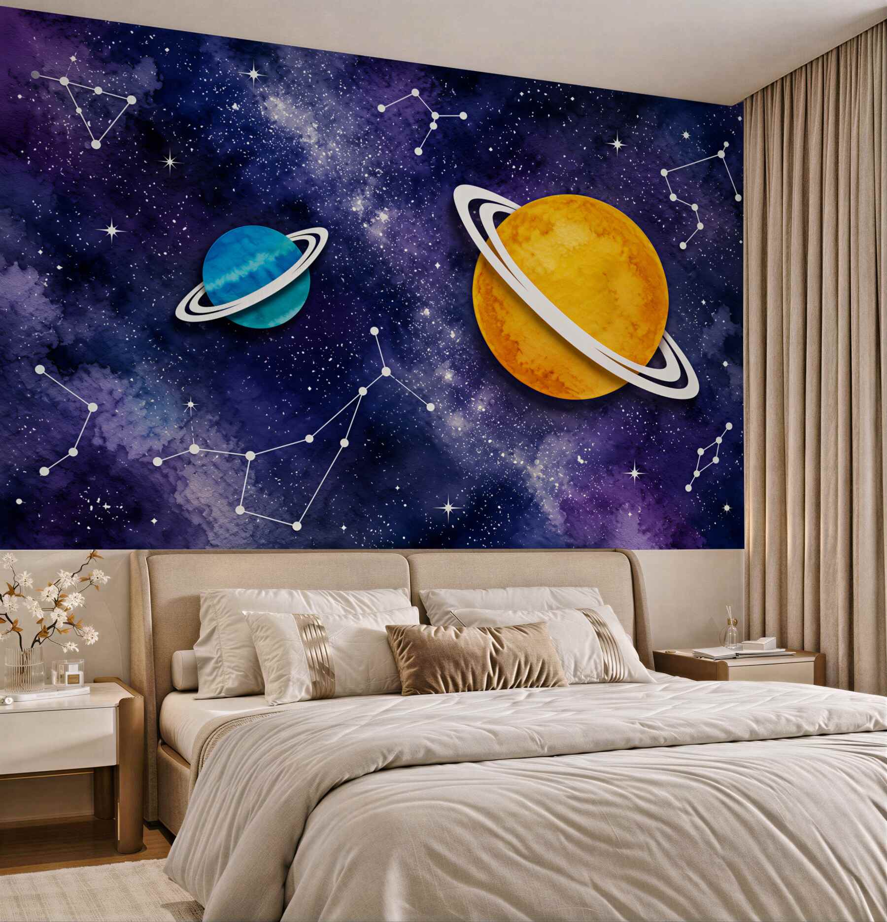 Fototapeta Dwie planety i konstelacje zodiaku?v23