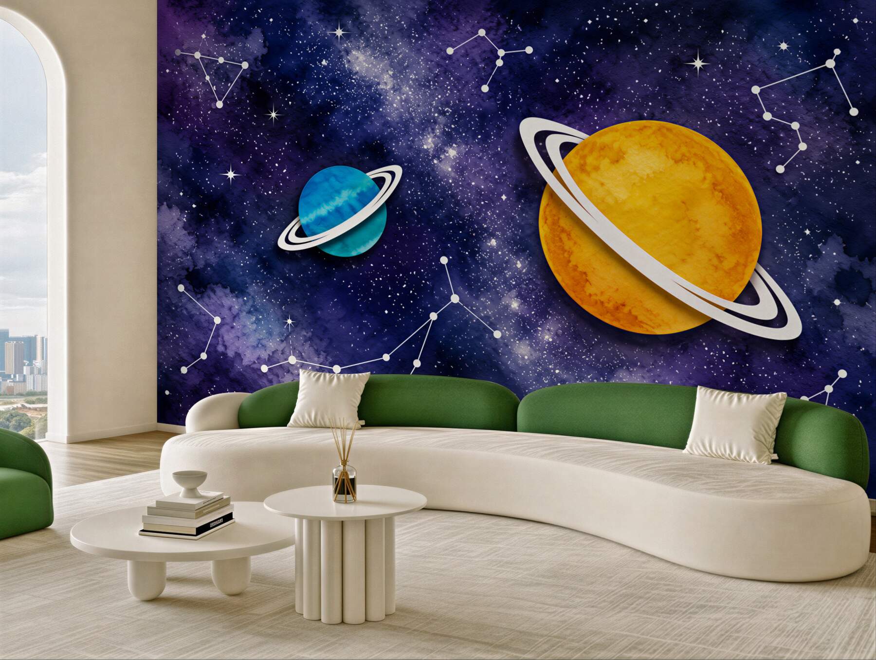 Fototapeta Dwie planety i konstelacje zodiaku?v23