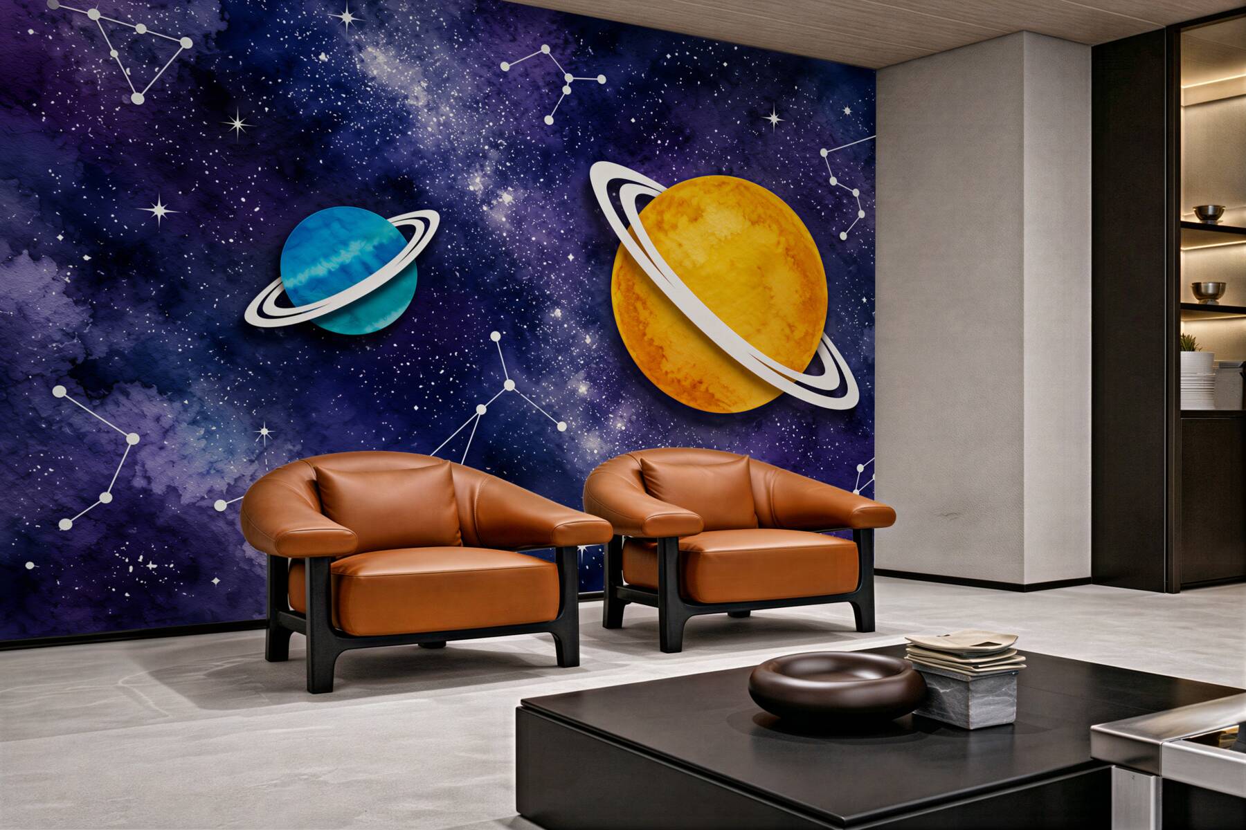 Fototapeta Dwie planety i konstelacje zodiaku?v23