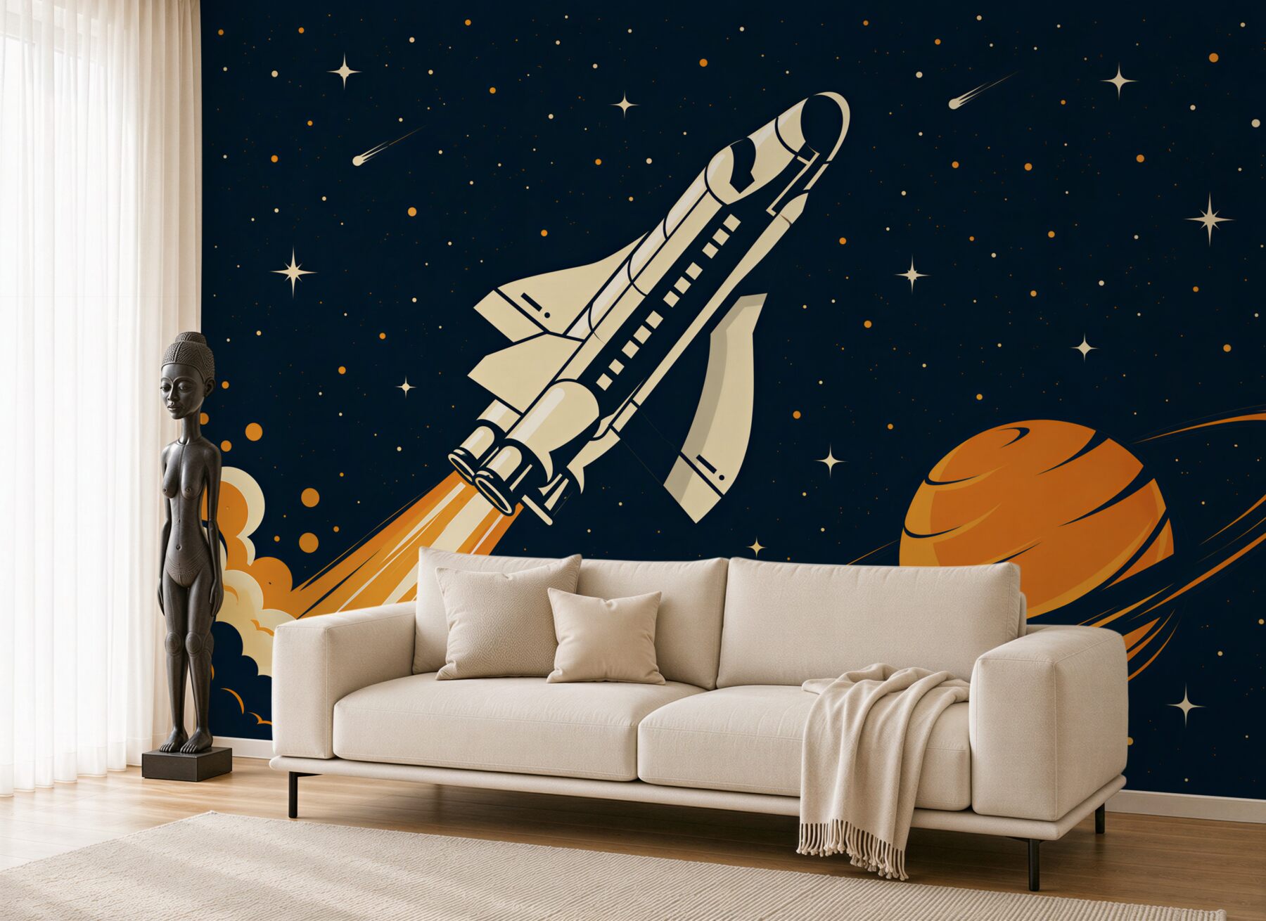 Fototapeta Rakieta leci na dużej planecie?v23