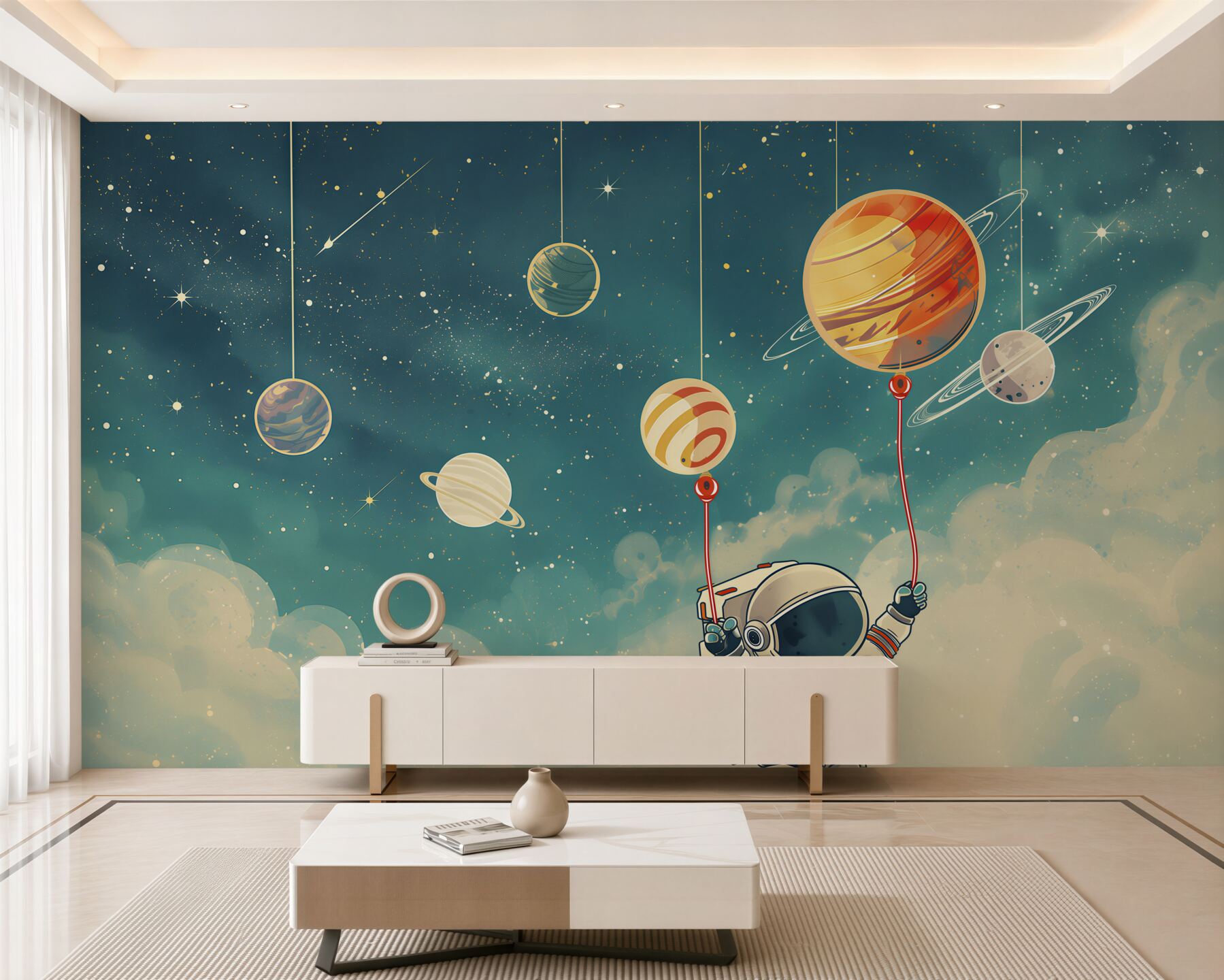 Fototapeta Astronauta przyłapany na planetach