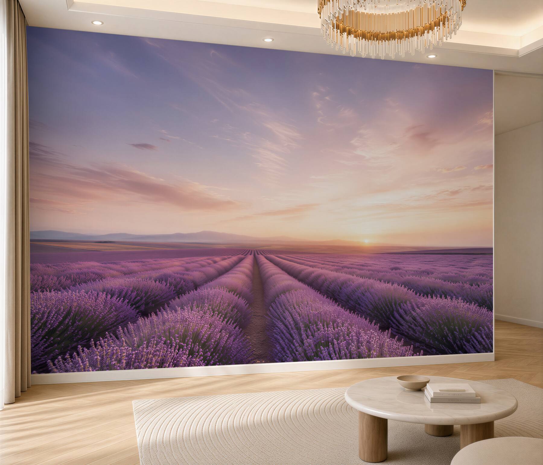 Fototapeta Wschód słońca nad lawendowym polem?v23