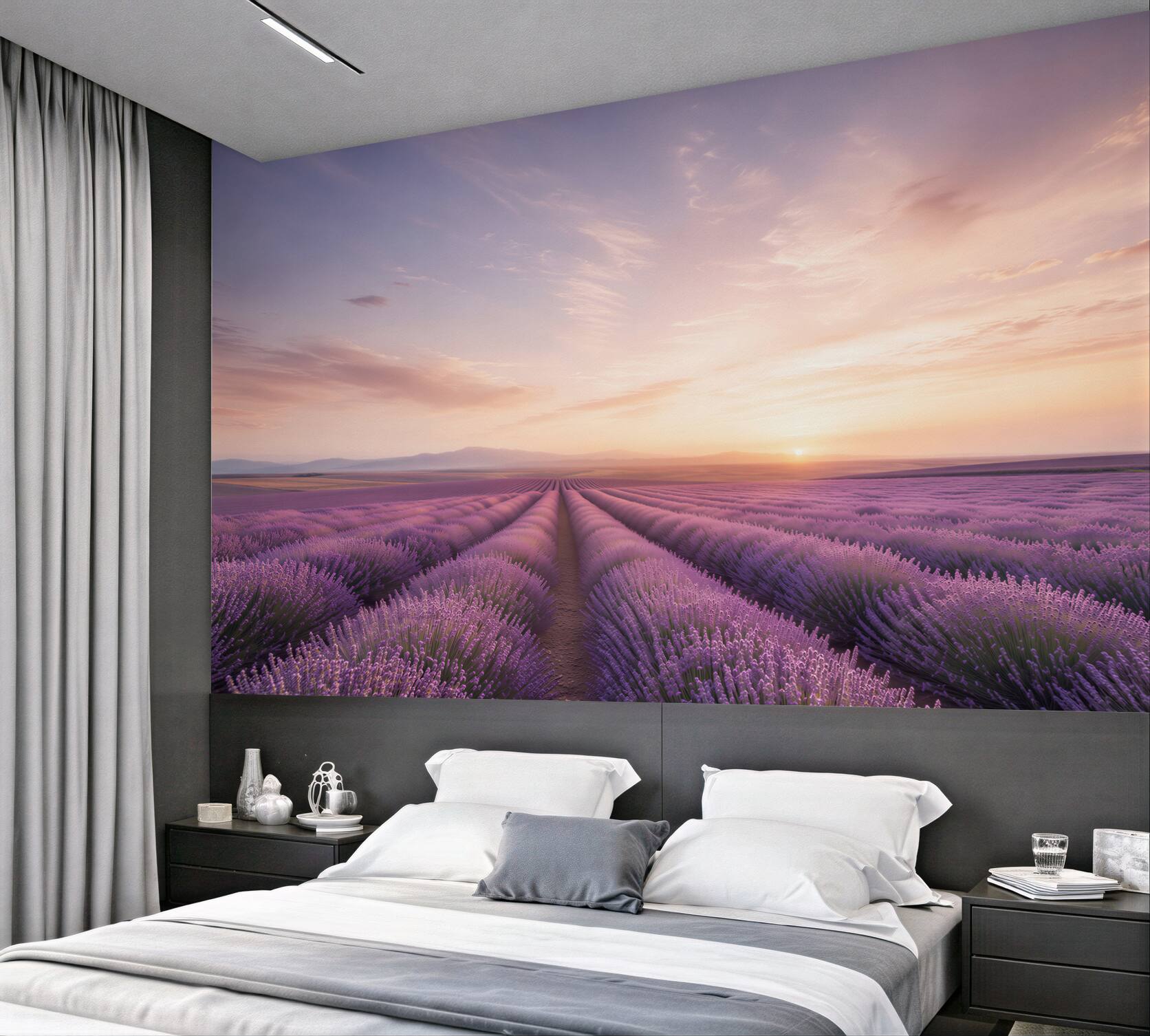 Fototapeta Wschód słońca nad lawendowym polem?v23