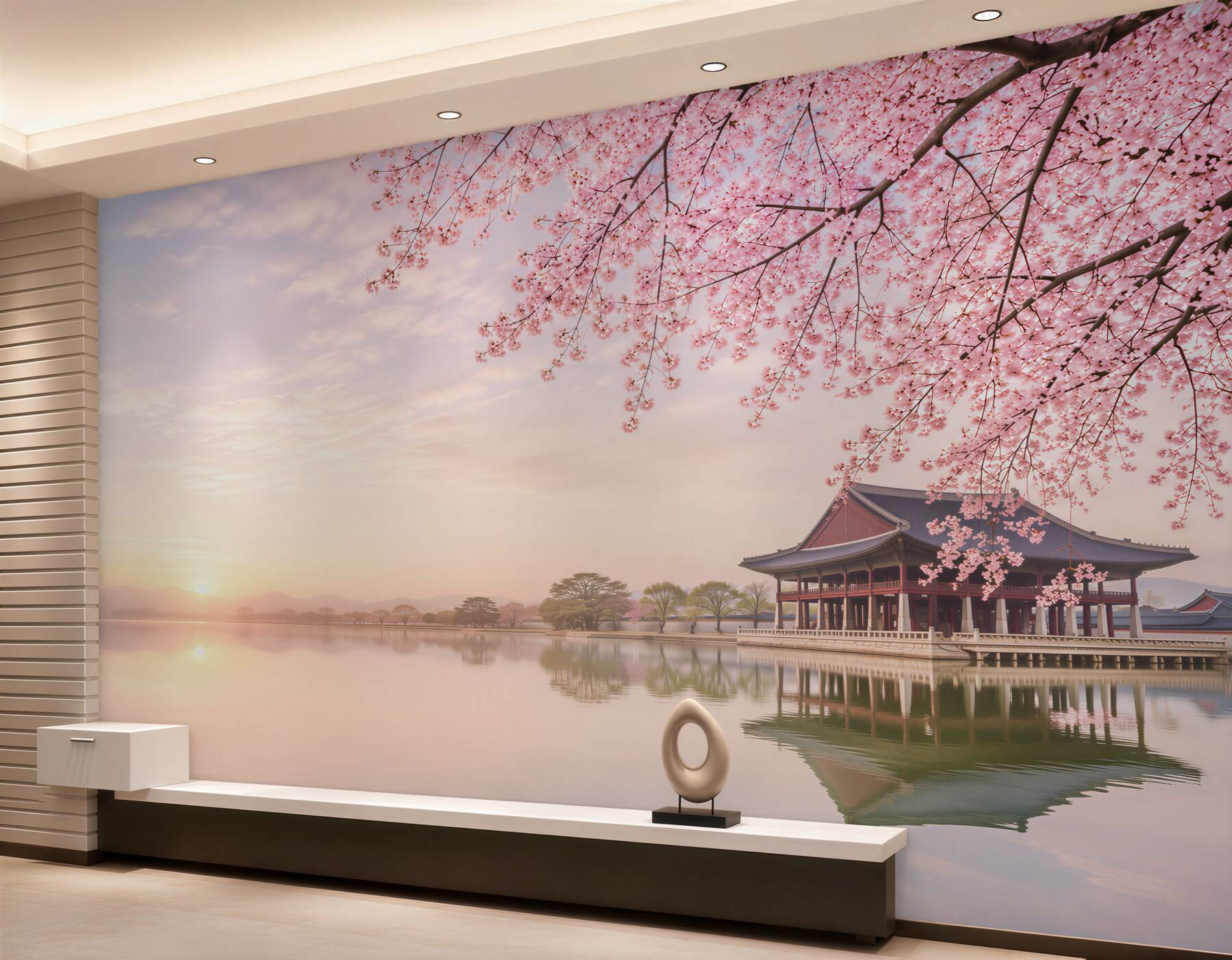 Fototapeta Gyeongbokgung pałac z drzewa wiśni w czasie wiosny w Seulu miasto korea, korea południowa.?v23