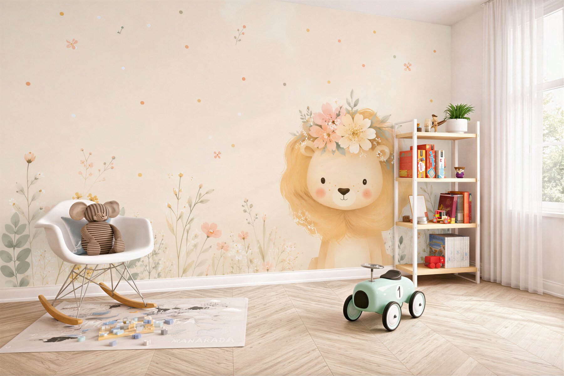 Fototapeta Kwiaty w grzywie Lion Baby?v23