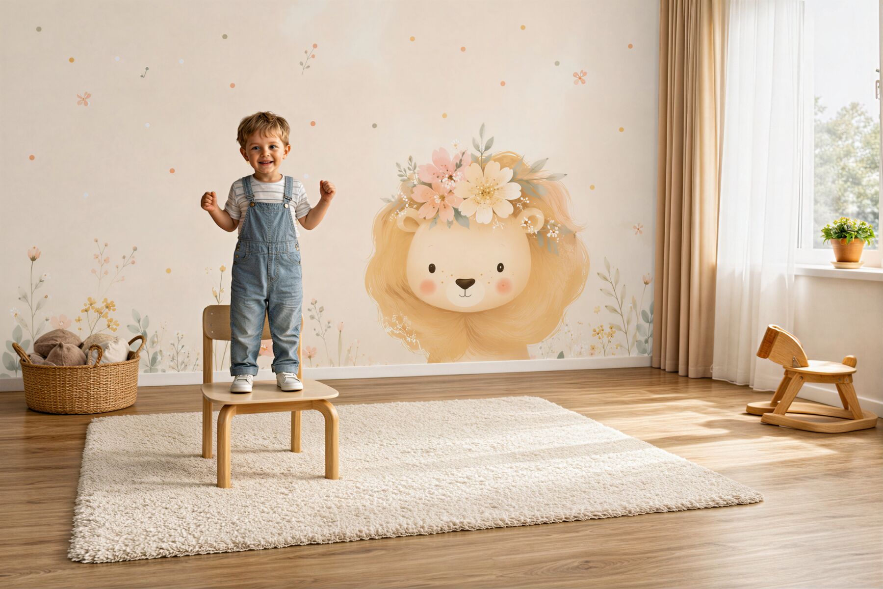 Fototapeta Kwiaty w grzywie Lion Baby