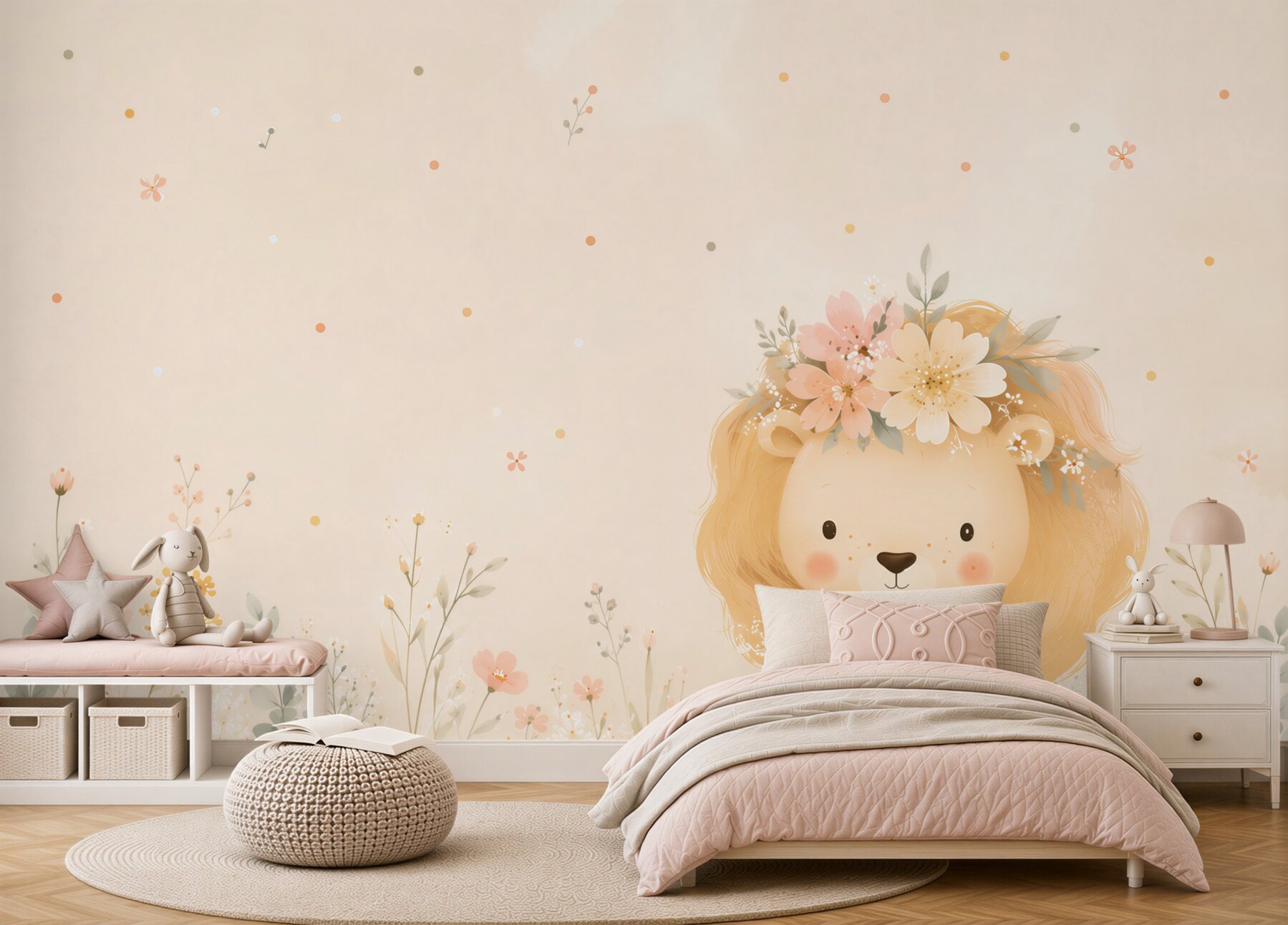 Fototapeta Kwiaty w grzywie Lion Baby?v23