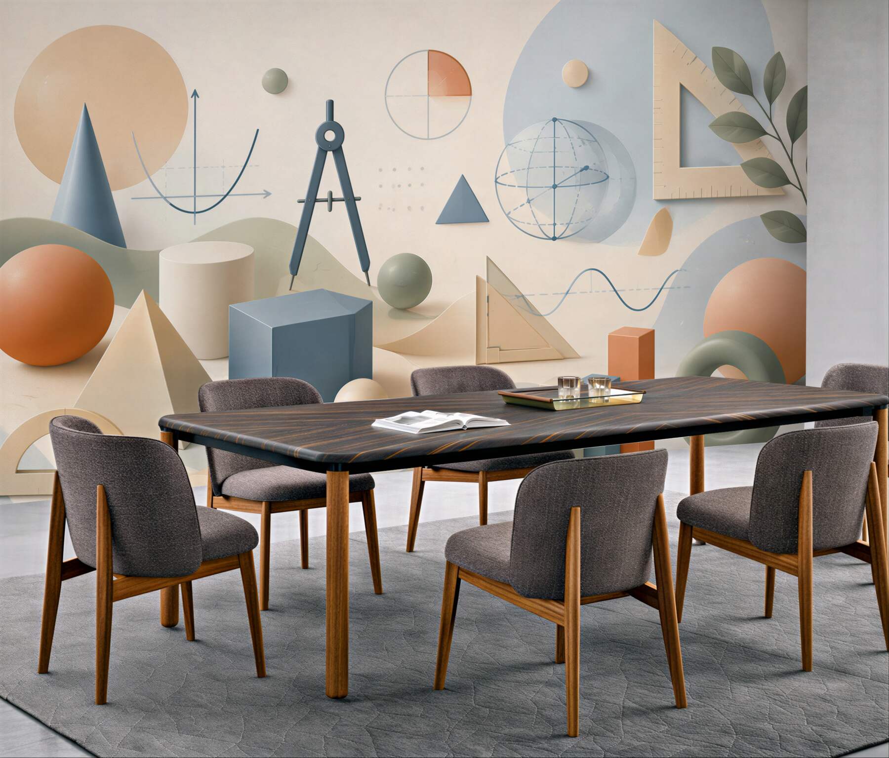 Fototapeta geometryczne kształty i wzory matematyczne pastelowe nowoczesne?v23