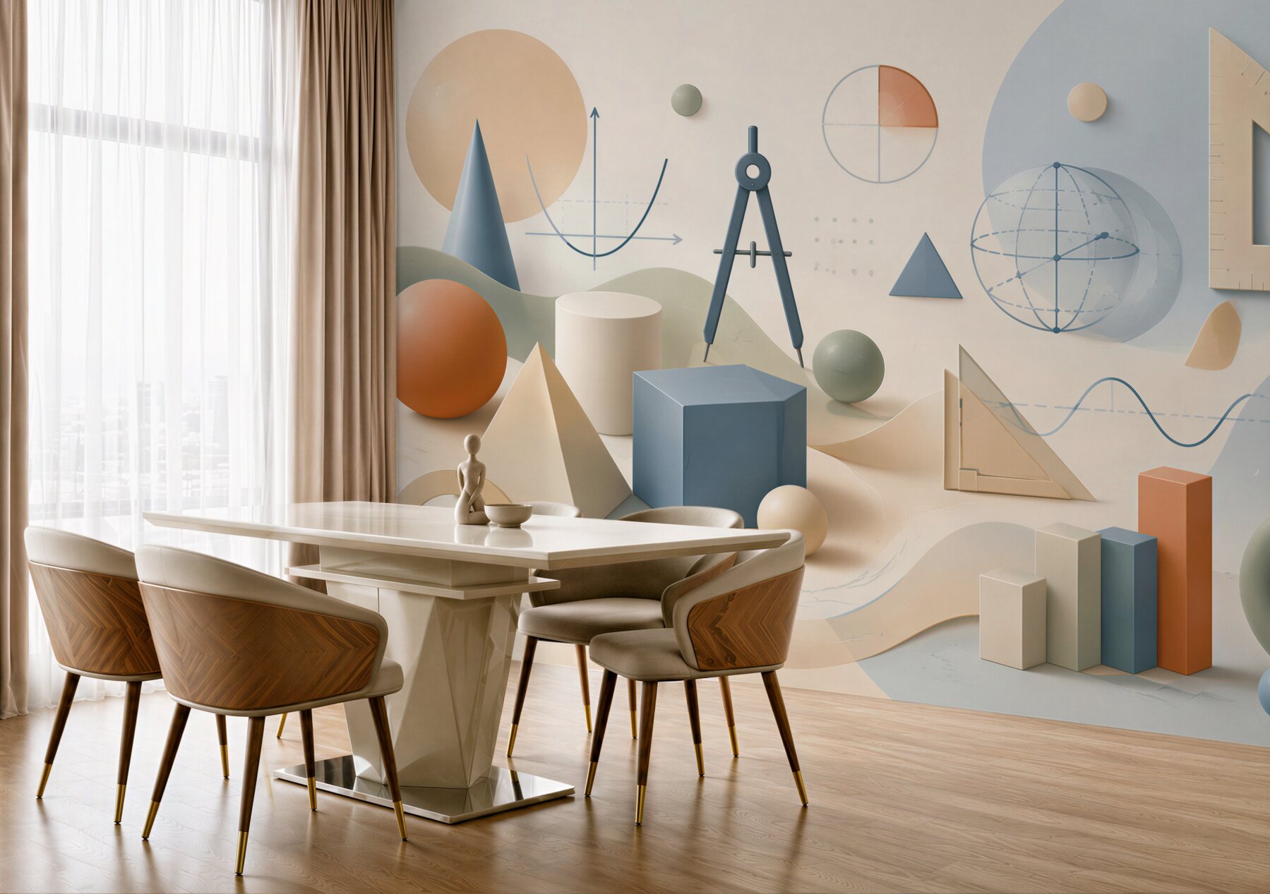 Fototapeta geometryczne kształty i wzory matematyczne pastelowe nowoczesne?v23