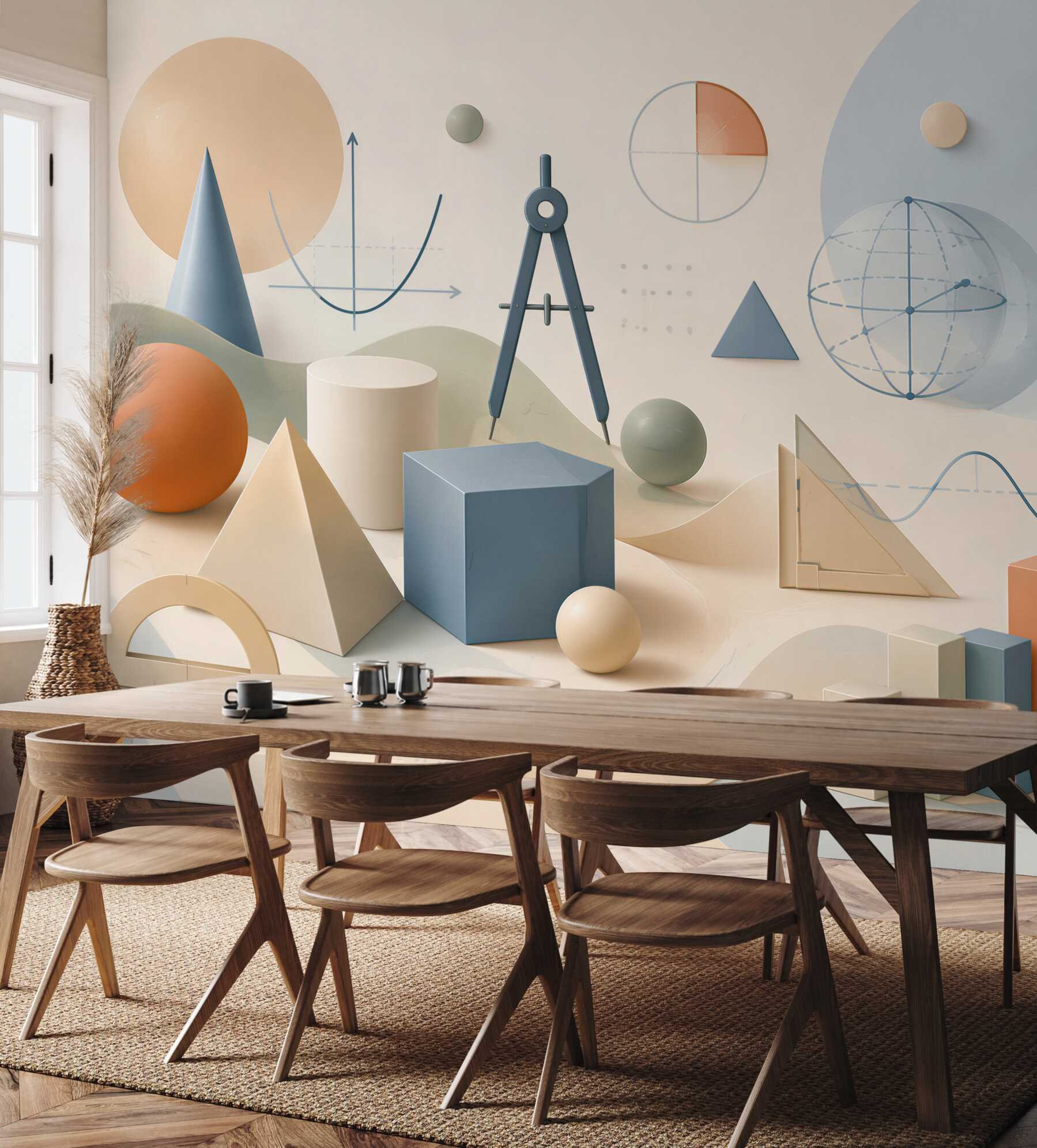 Fototapeta geometryczne kształty i wzory matematyczne pastelowe nowoczesne?v23