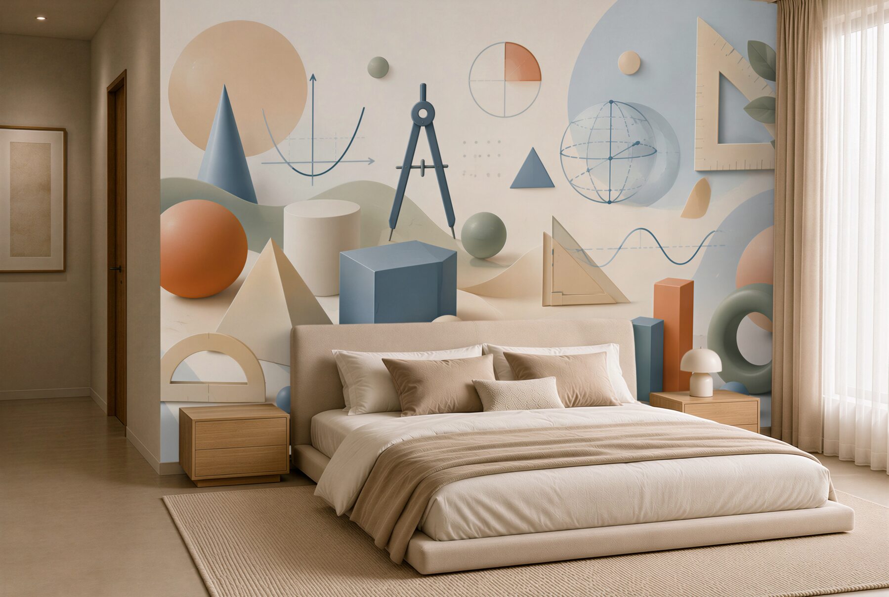 Fototapeta geometryczne kształty i wzory matematyczne pastelowe nowoczesne?v23