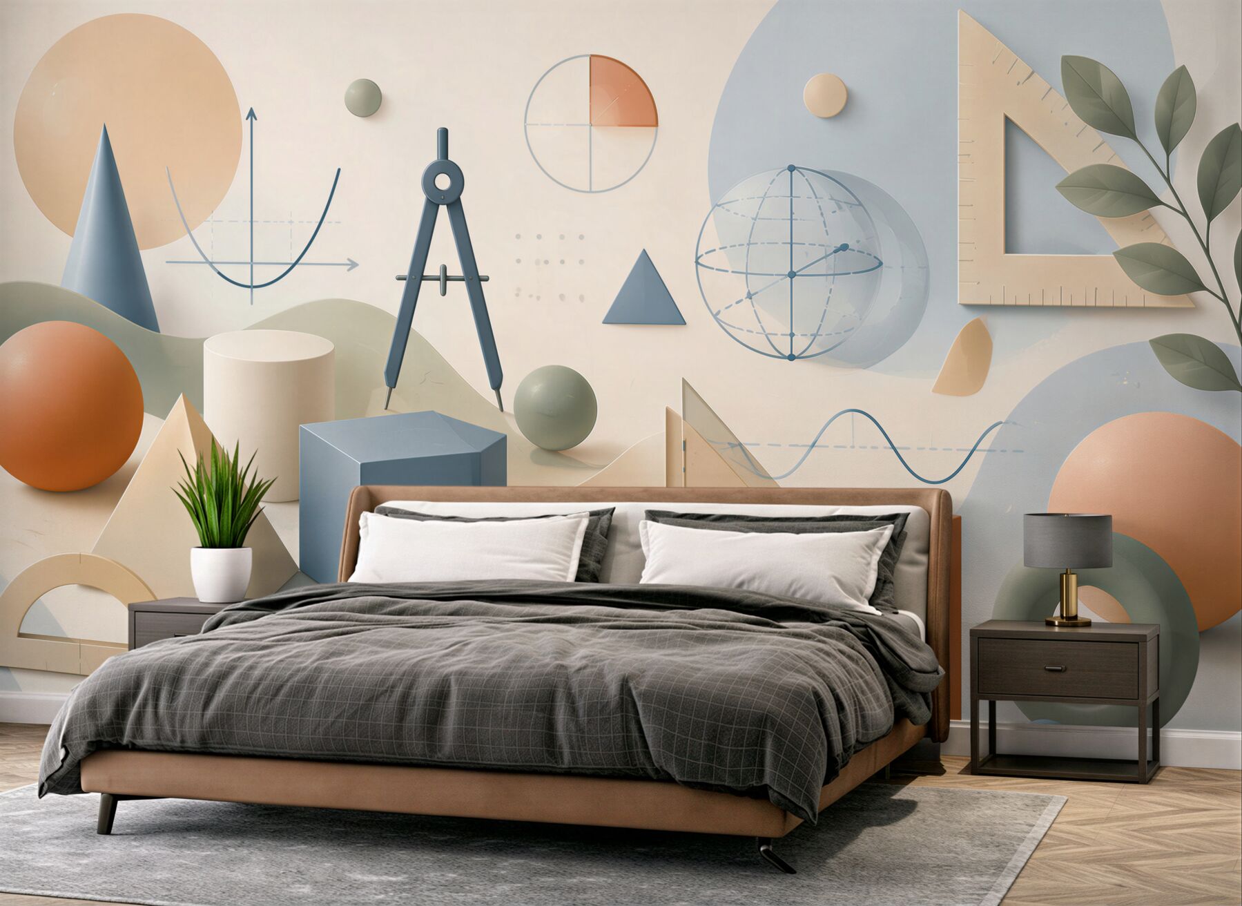 Fototapeta geometryczne kształty i wzory matematyczne pastelowe nowoczesne?v23