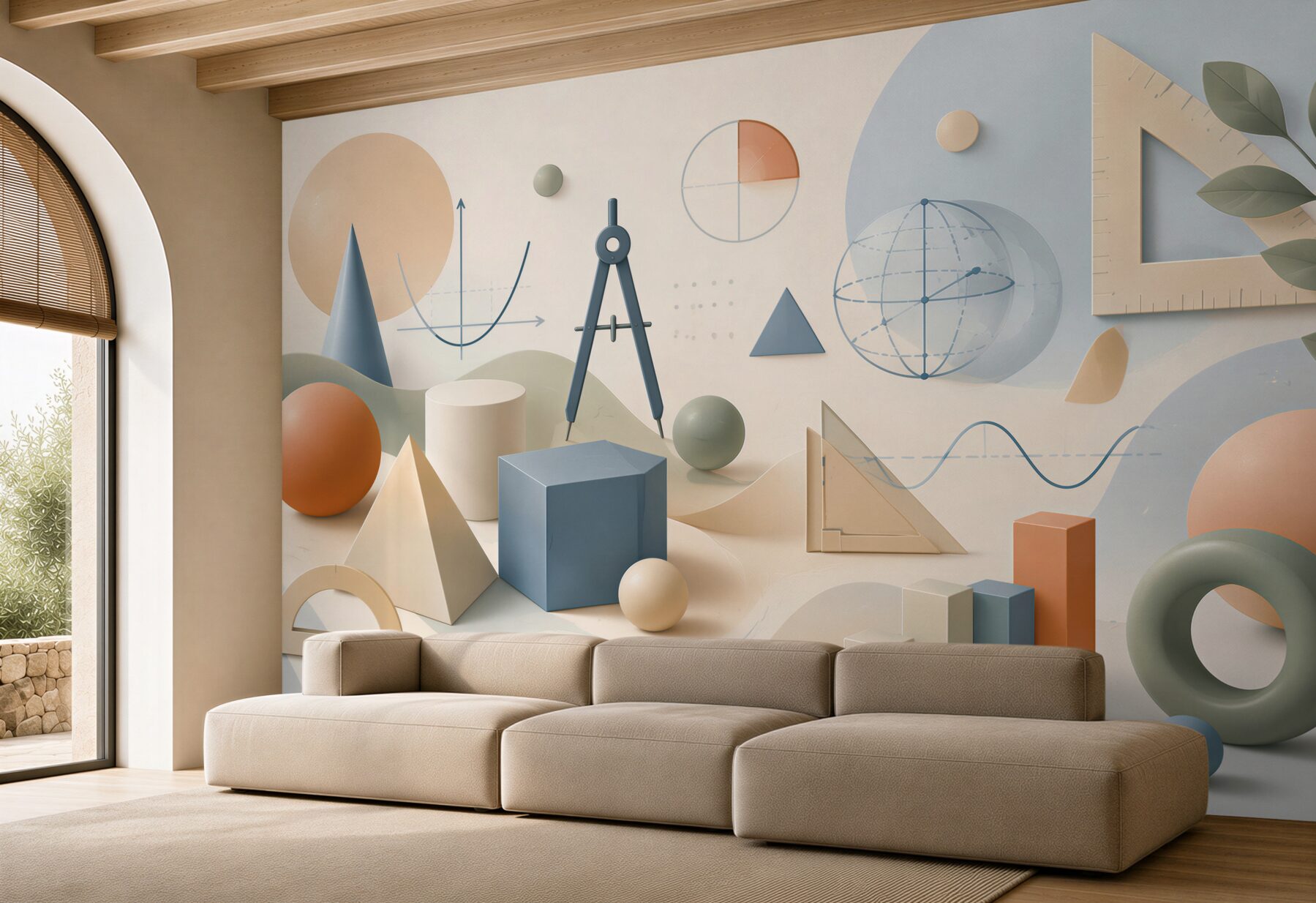 Fototapeta geometryczne kształty i wzory matematyczne pastelowe nowoczesne?v23