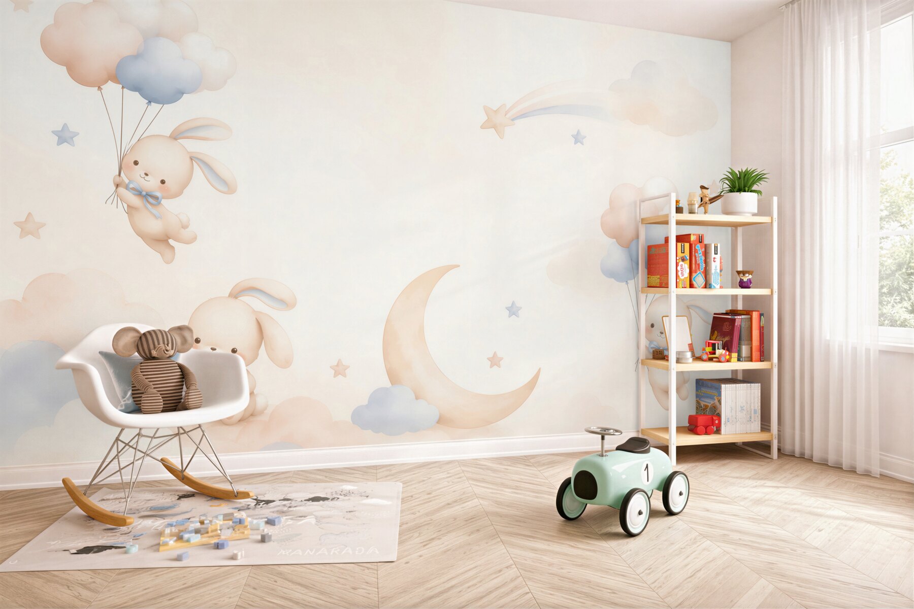 Fototapeta Bunnies latają na piłkach?v23