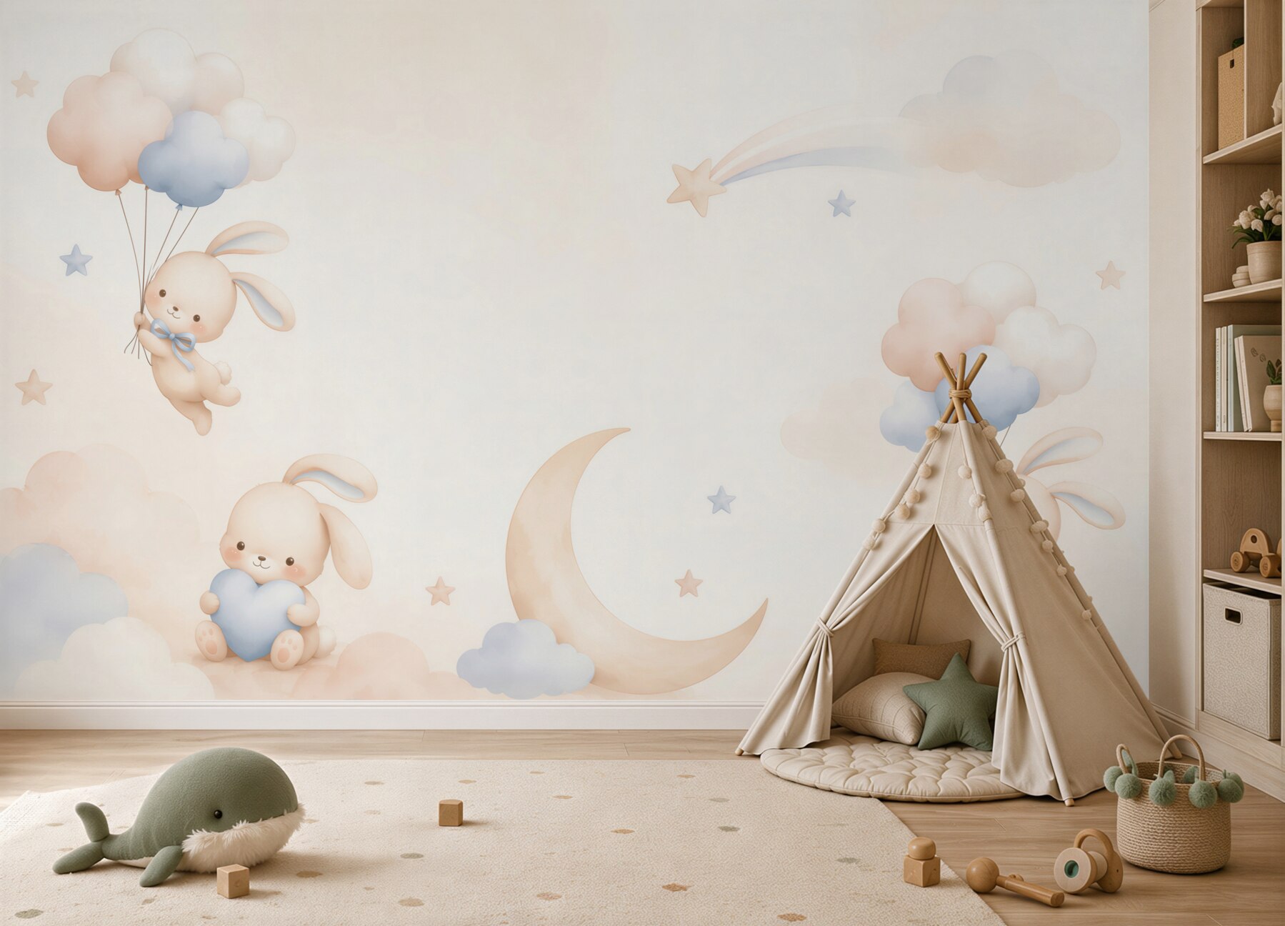 Fototapeta Bunnies latają na piłkach