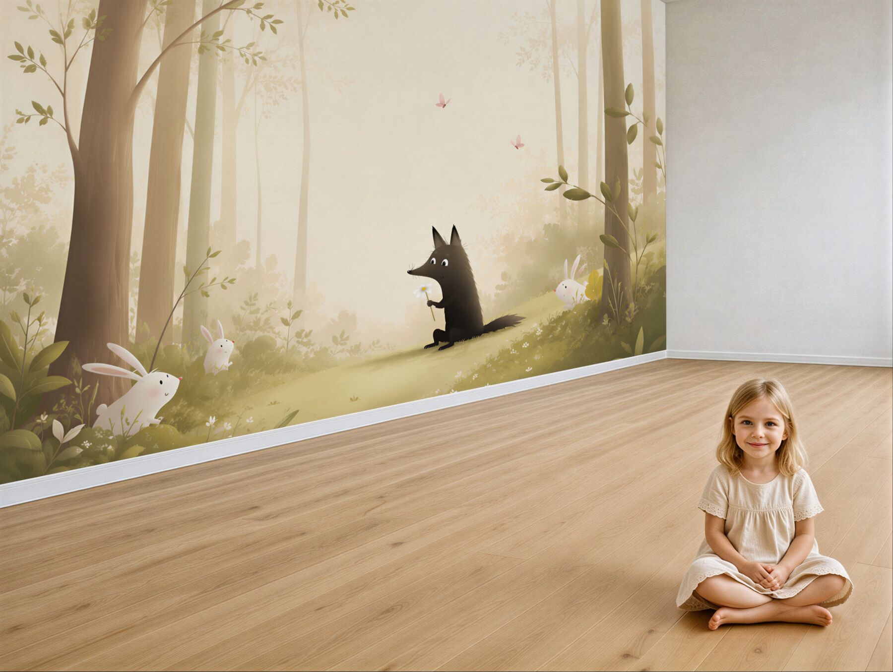 Fototapeta Króliki obserwują wilka w lesie?v23