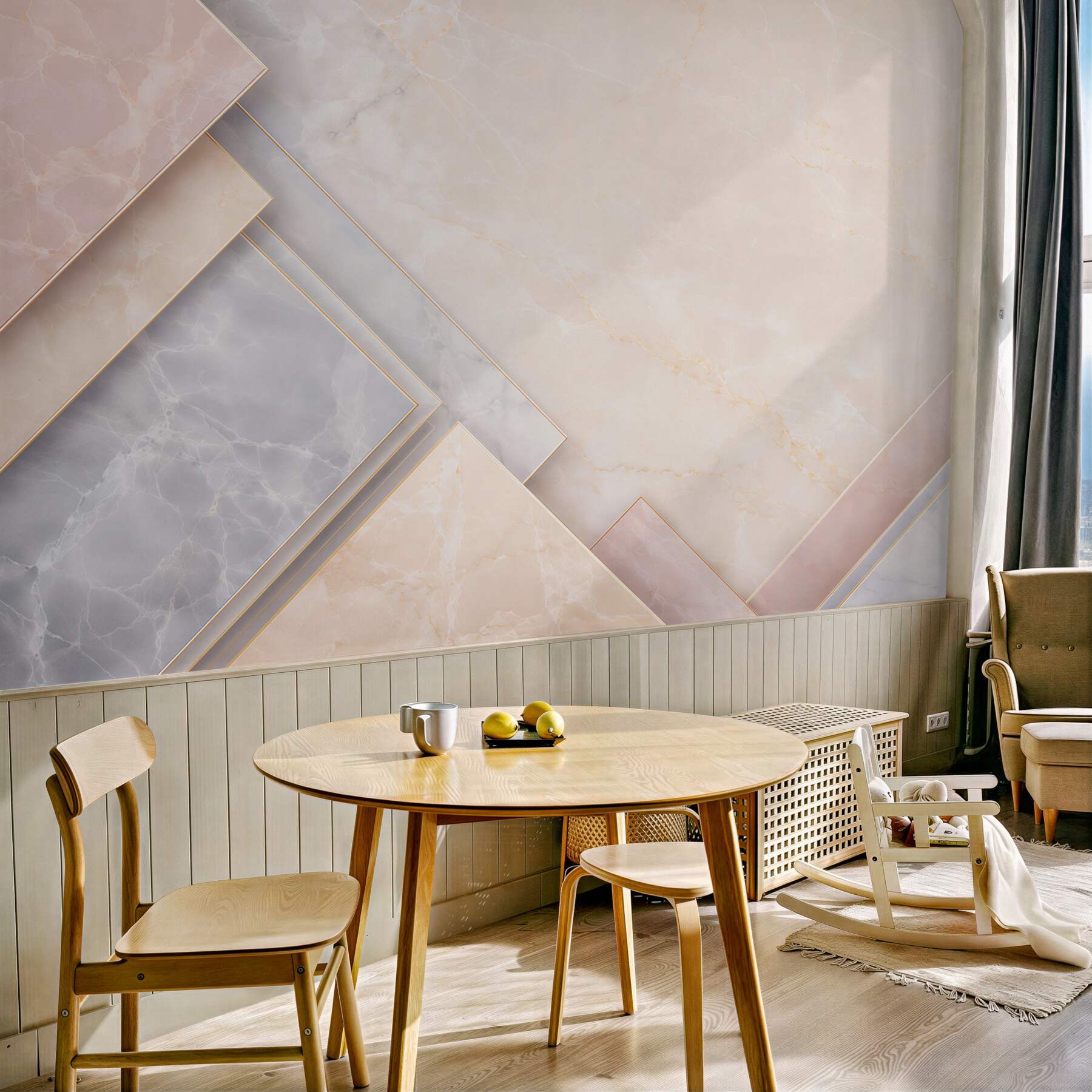 Fototapeta geometryczny marmur pastelowy beż róż i szarość?v23