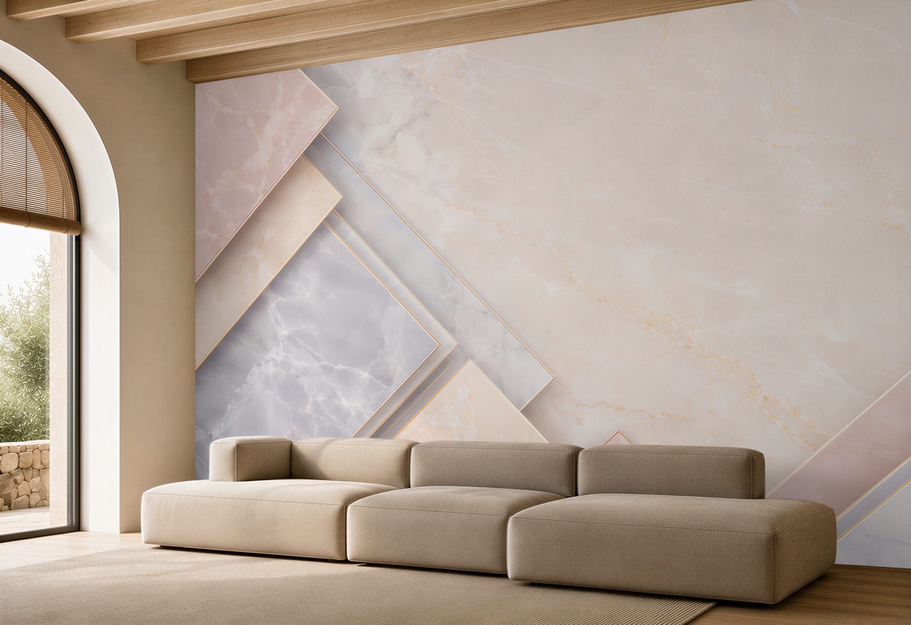 Fototapeta geometryczny marmur pastelowy beż róż i szarość?v23