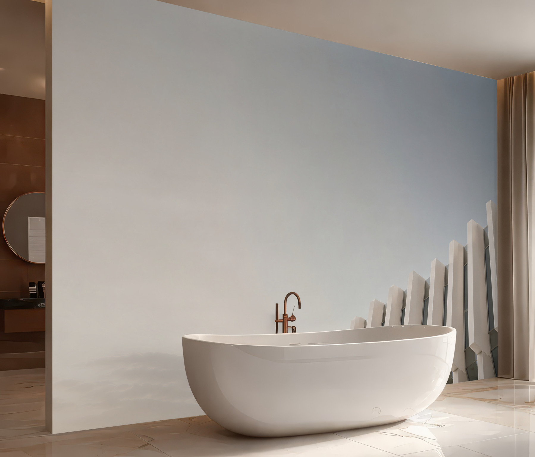 Fototapeta nowoczesna architektura minimalistyczna biała z błękitnym niebem?v23