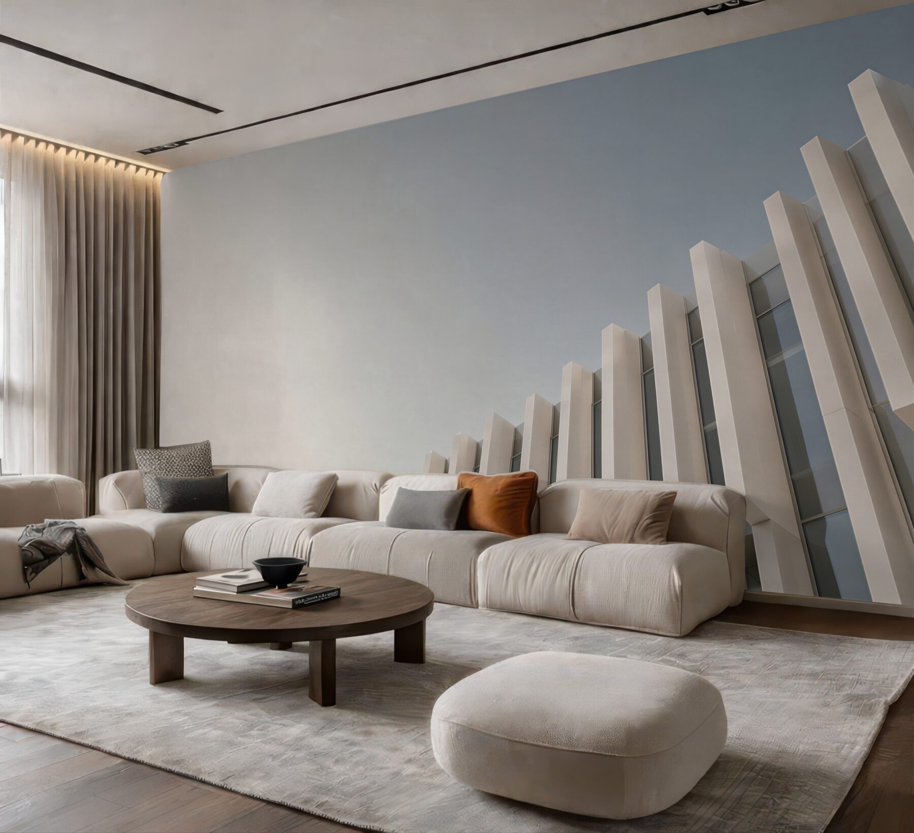 Fototapeta nowoczesna architektura minimalistyczna biała z błękitnym niebem?v23