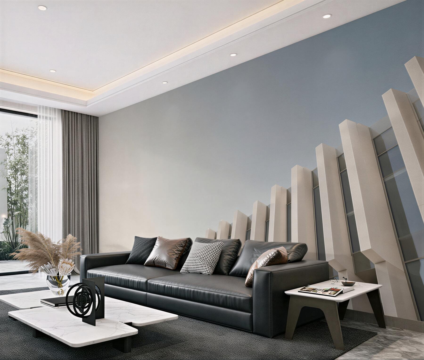 Fototapeta nowoczesna architektura minimalistyczna biała z błękitnym niebem?v23