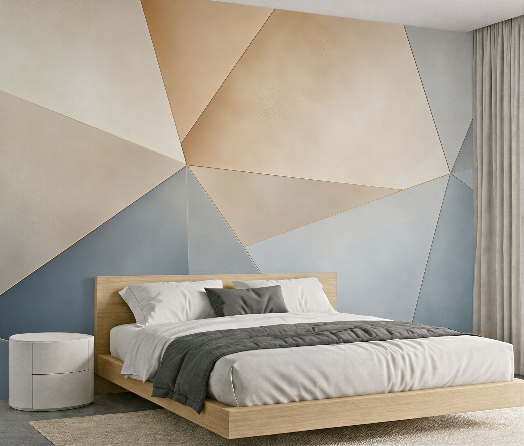 Fototapeta abstrakcja geometryczna beżowo niebieska nowoczesna minimalistyczna?v23