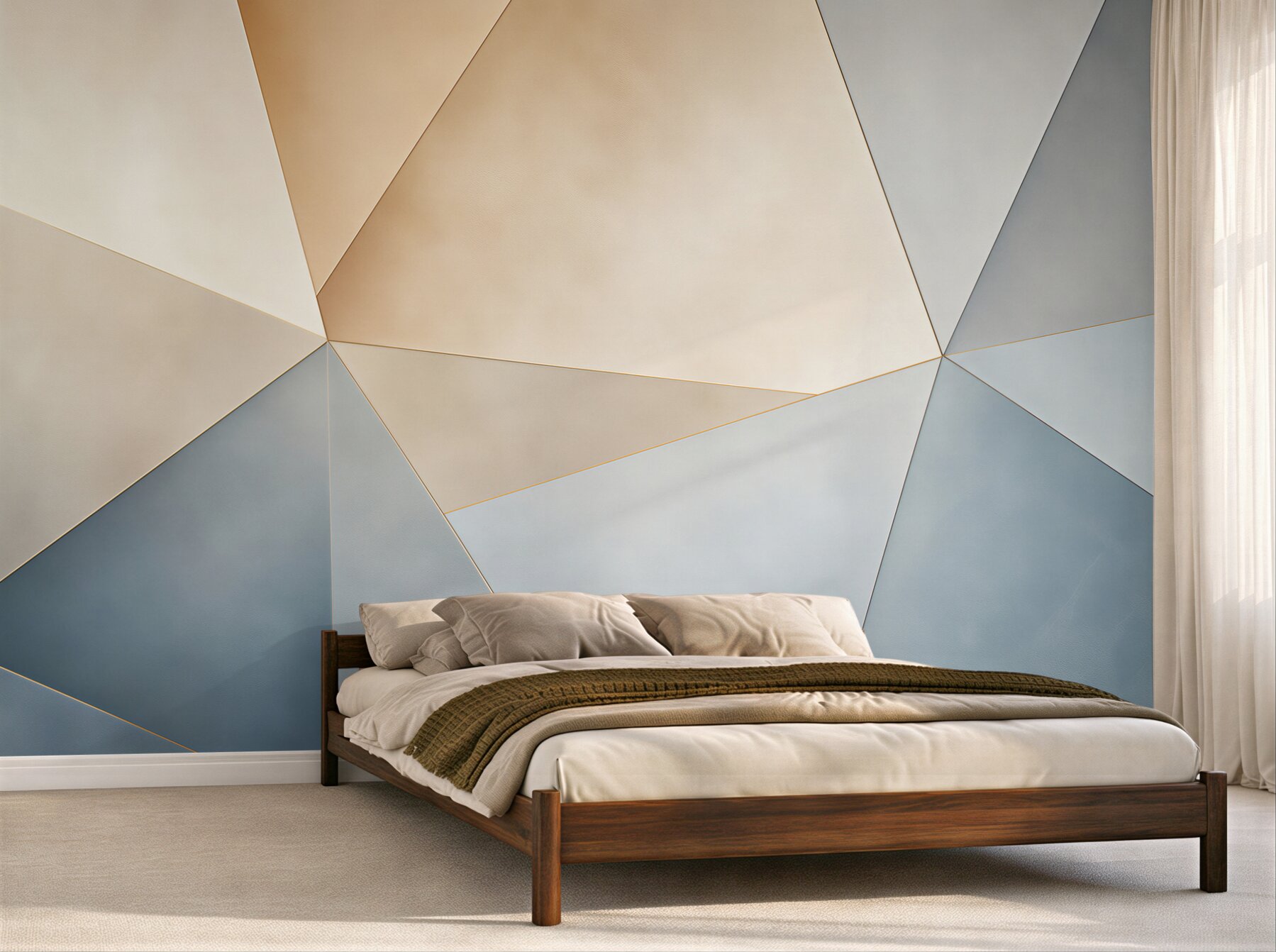 Fototapeta abstrakcja geometryczna beżowo niebieska nowoczesna minimalistyczna?v23