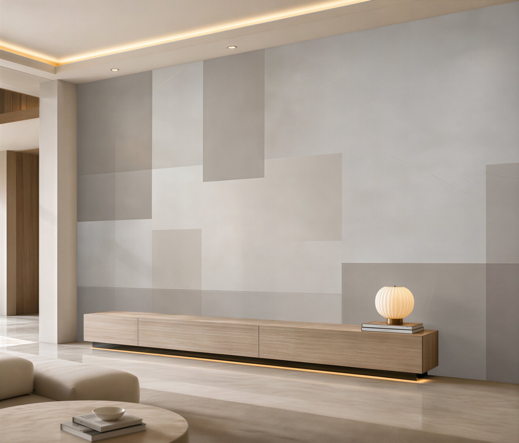 Fototapeta geometryczne prostokąty beżowe minimalistyczne do nowoczesnego wnętrza