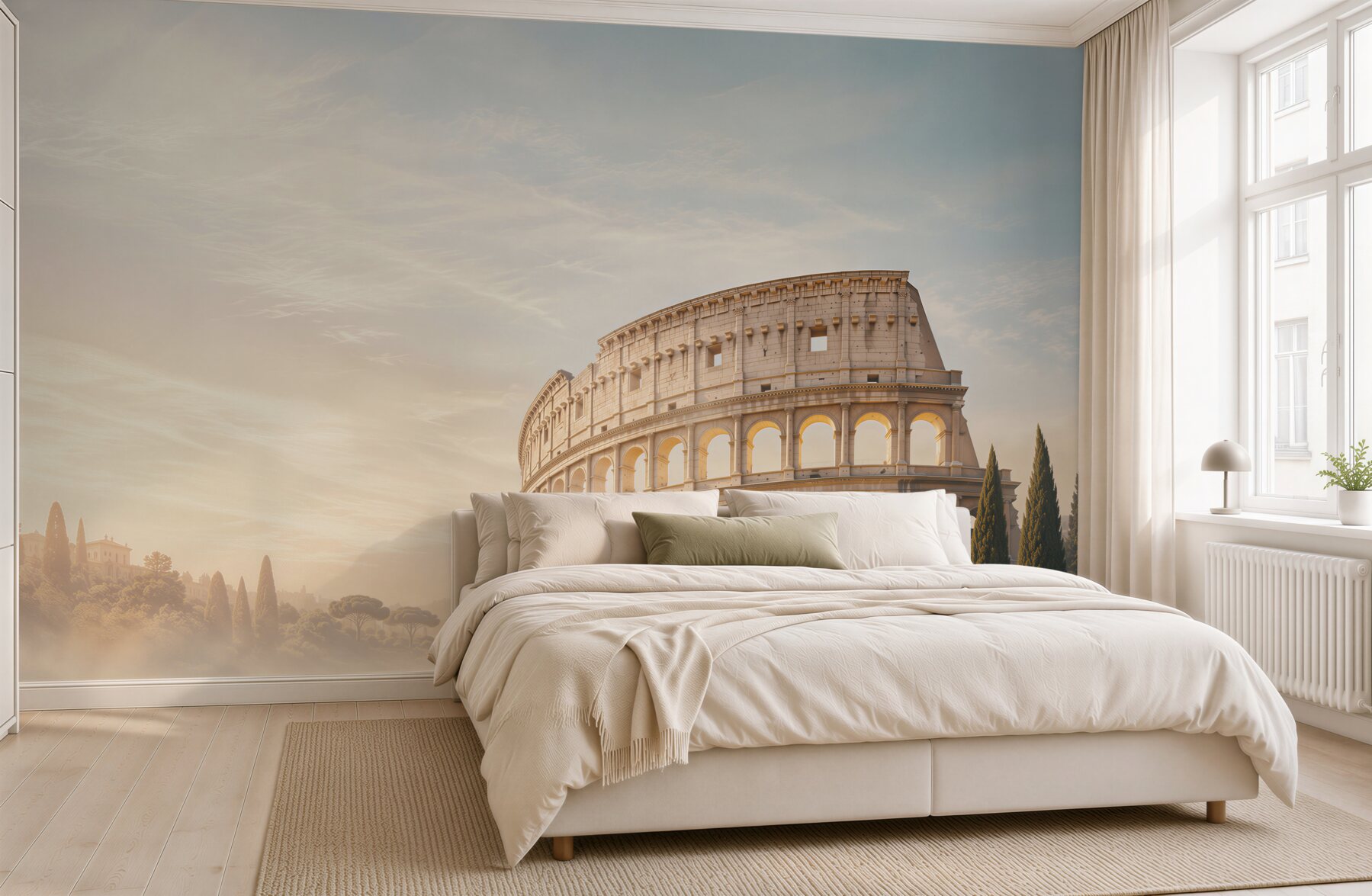 Fototapeta Koloseum w Rzymie o złotym poranku elegancka architektura?v23