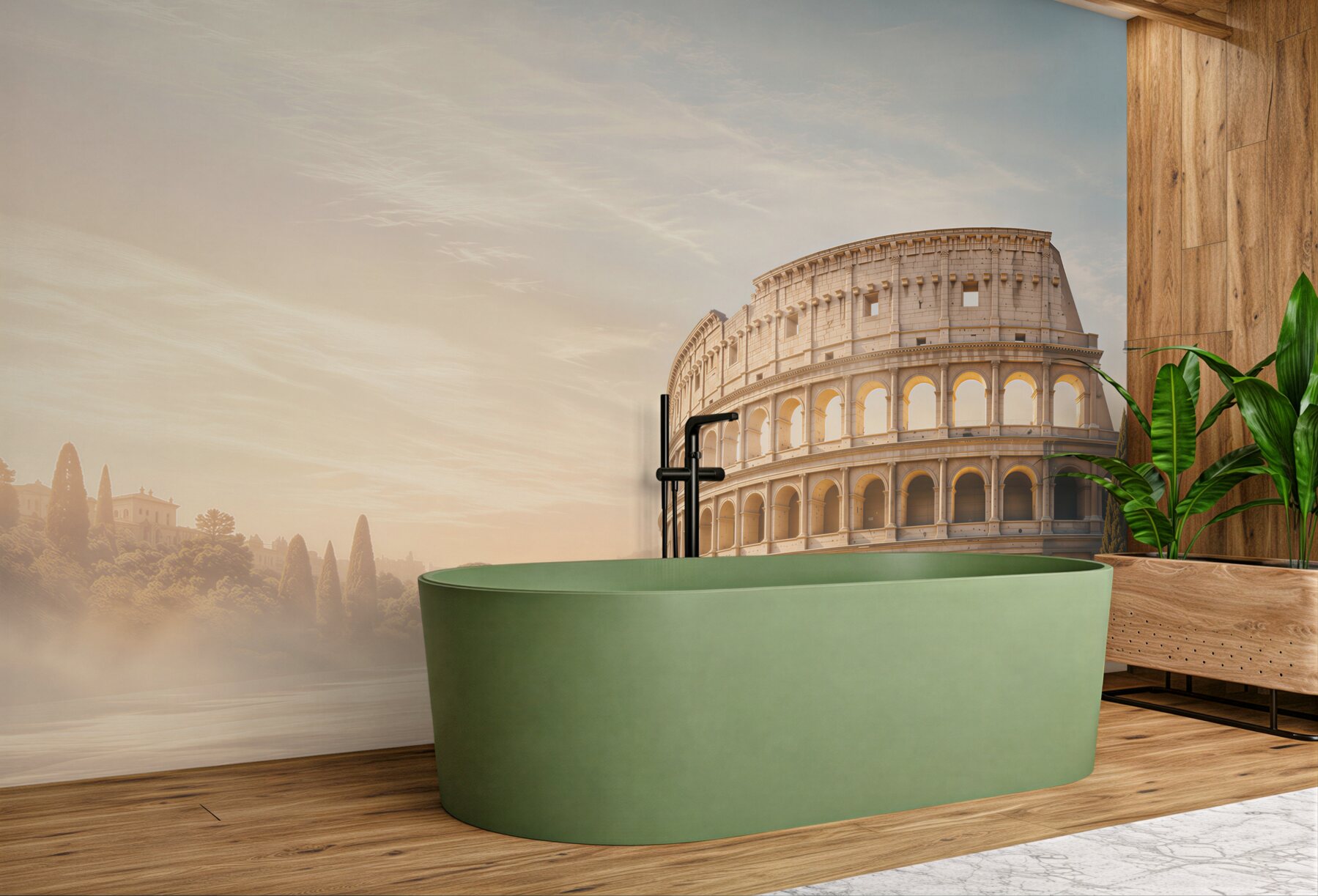 Fototapeta Koloseum w Rzymie o złotym poranku elegancka architektura?v23
