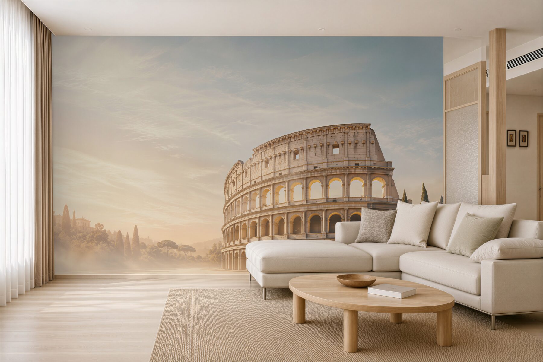 Fototapeta Koloseum w Rzymie o złotym poranku elegancka architektura?v23