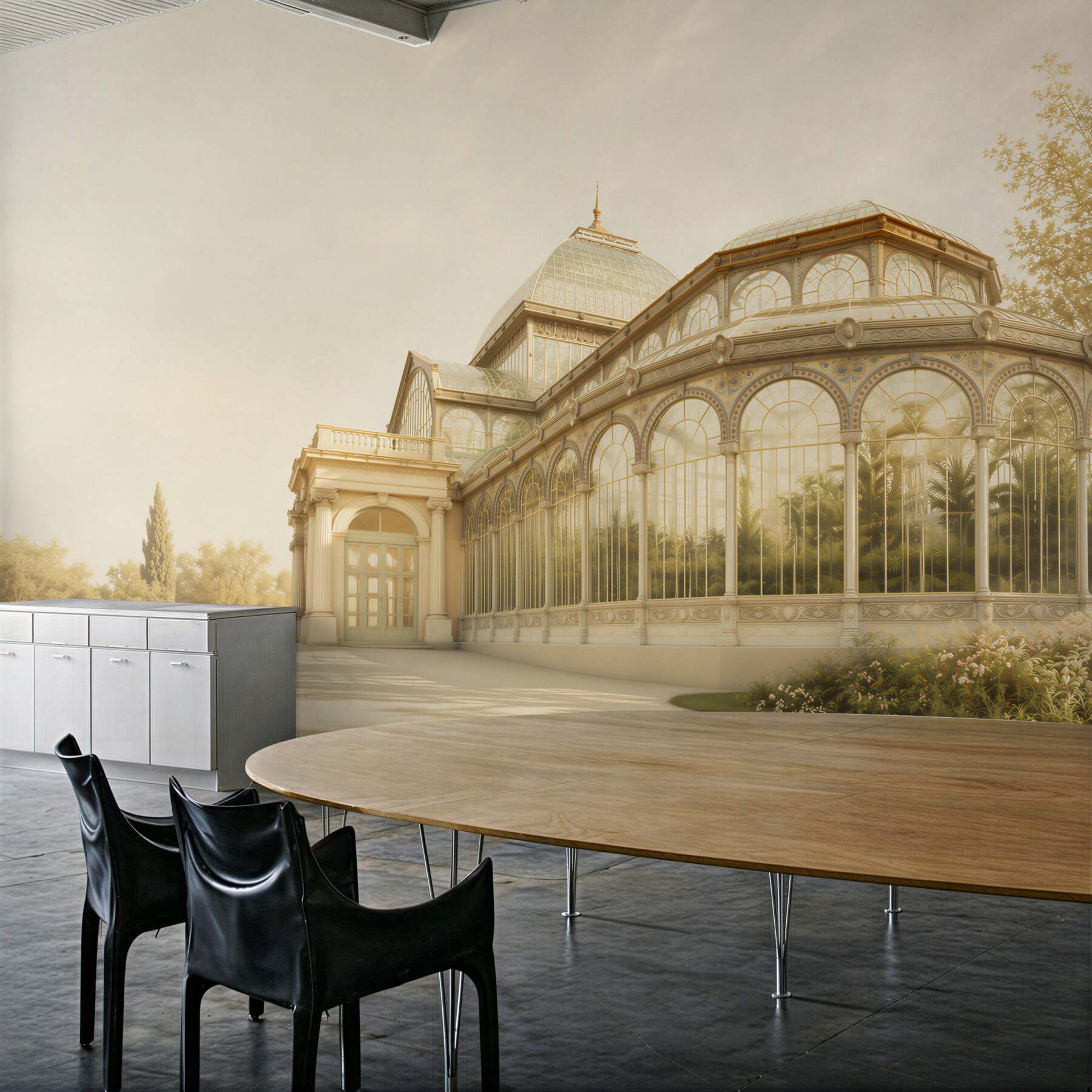 Fototapeta oranżeria pałacowa w złotym świetle elegancka architektura ogrodowa?v23