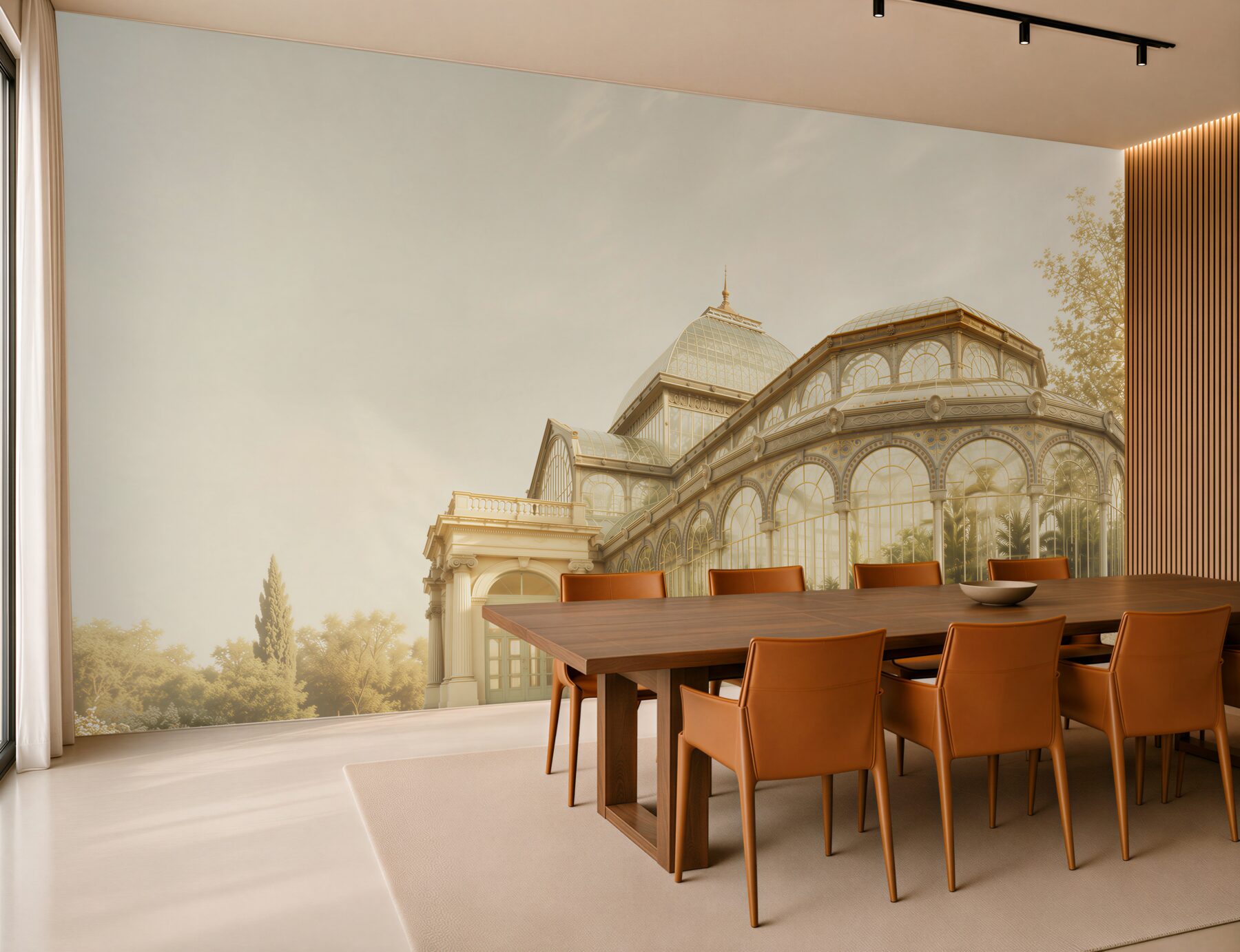 Fototapeta oranżeria pałacowa w złotym świetle elegancka architektura ogrodowa?v23