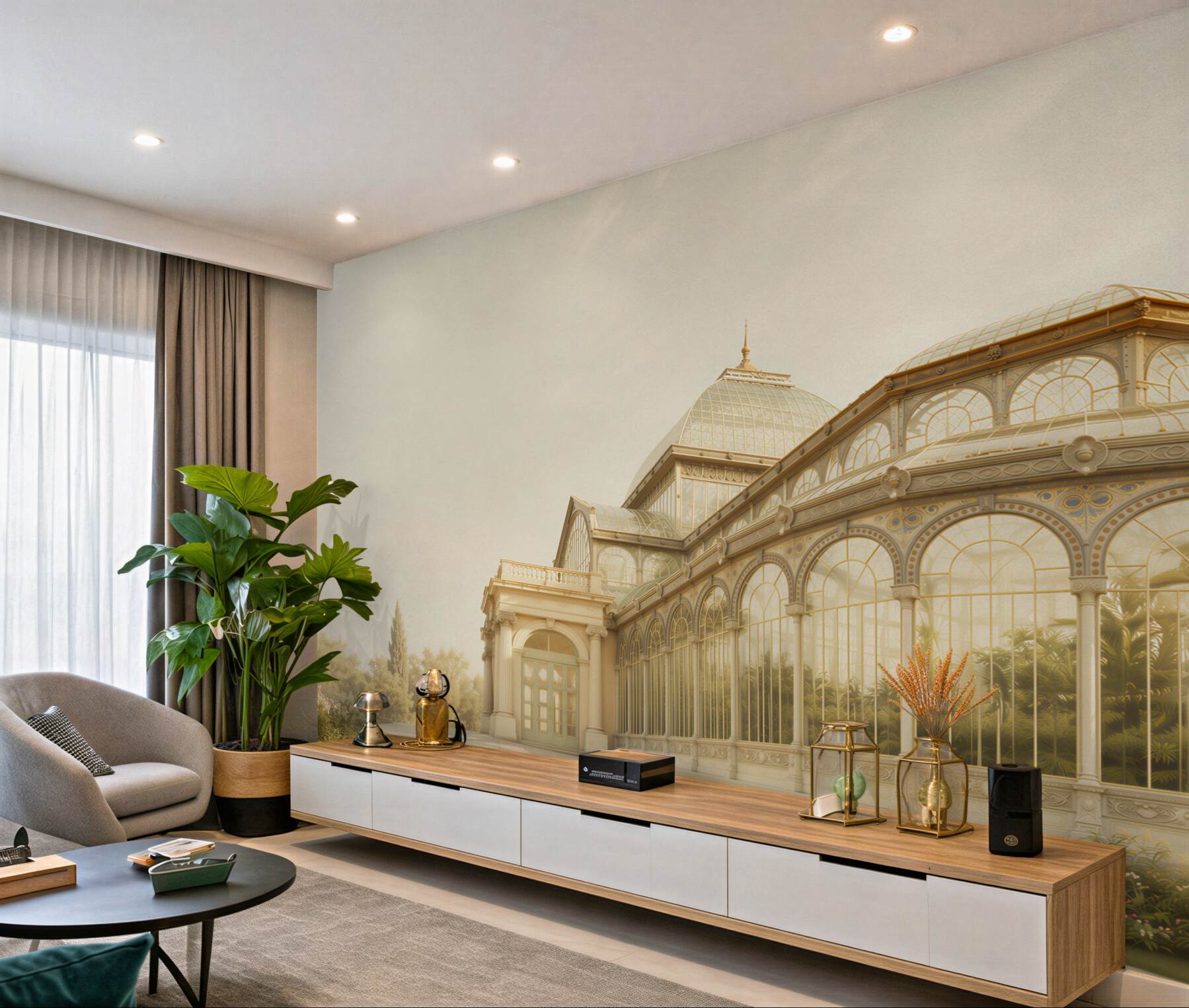 Fototapeta oranżeria pałacowa w złotym świetle elegancka architektura ogrodowa?v23
