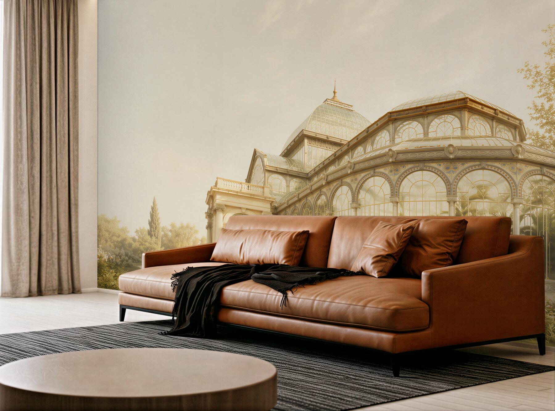 Fototapeta oranżeria pałacowa w złotym świetle elegancka architektura ogrodowa?v23