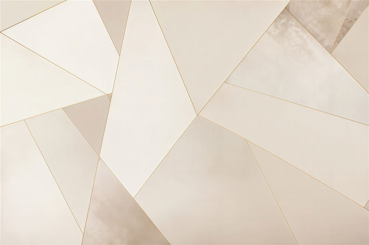 Fototapeta geometryczne beżowe panele z delikatną złotą linią nowoczesna