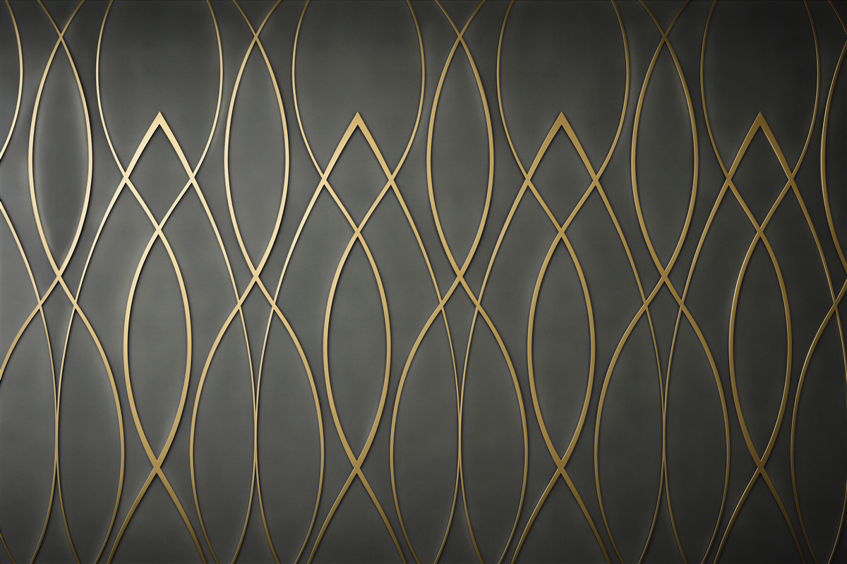 Fototapeta geometryczny wzór złote linie na ciemnym tle w stylu art deco