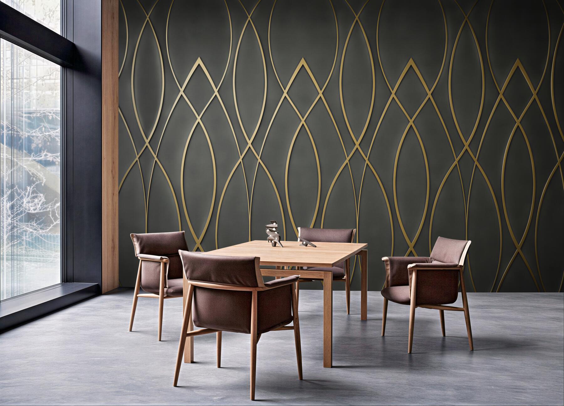 Fototapeta geometryczny wzór złote linie na ciemnym tle w stylu art deco?v23