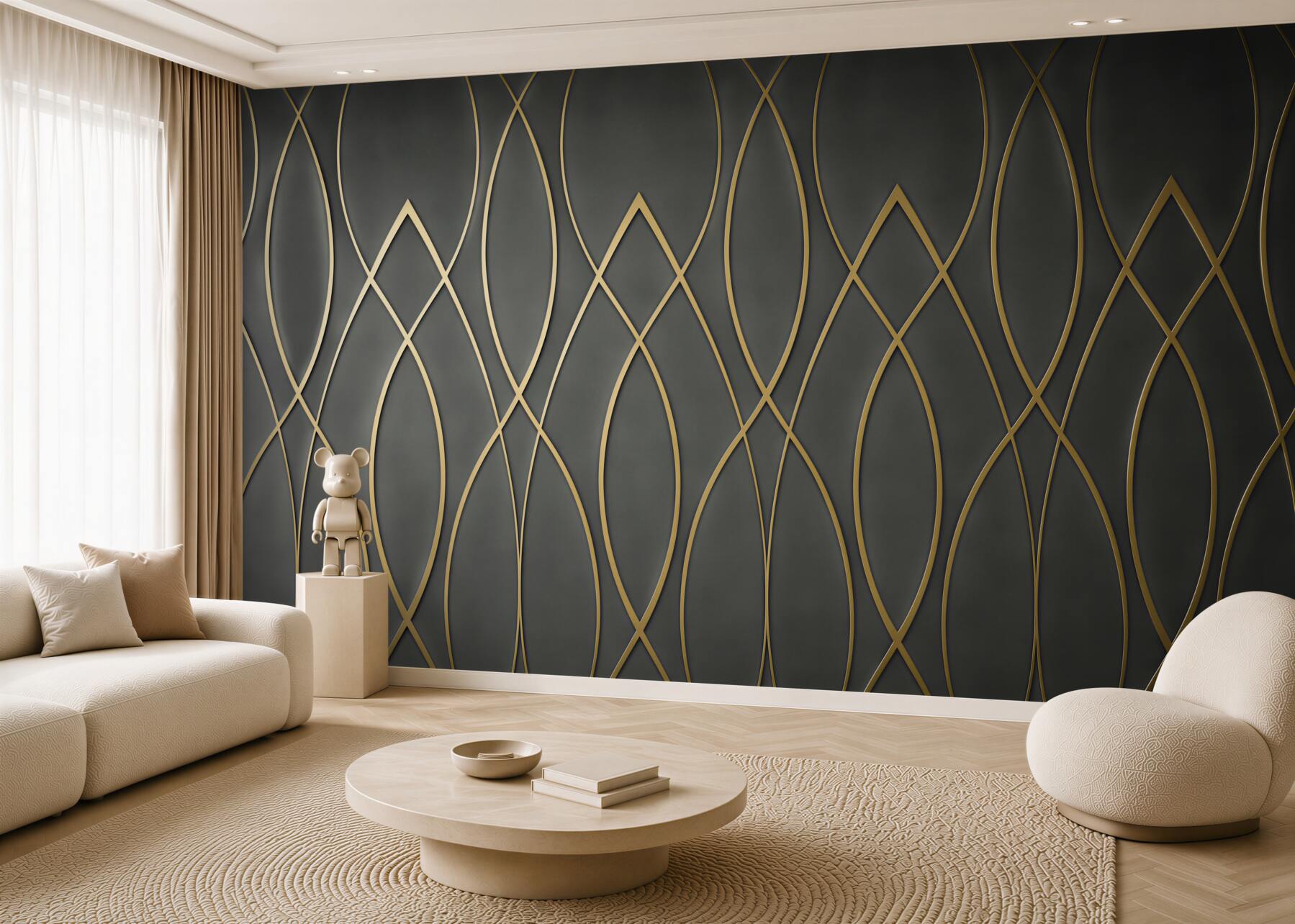 Fototapeta geometryczny wzór złote linie na ciemnym tle w stylu art deco?v23
