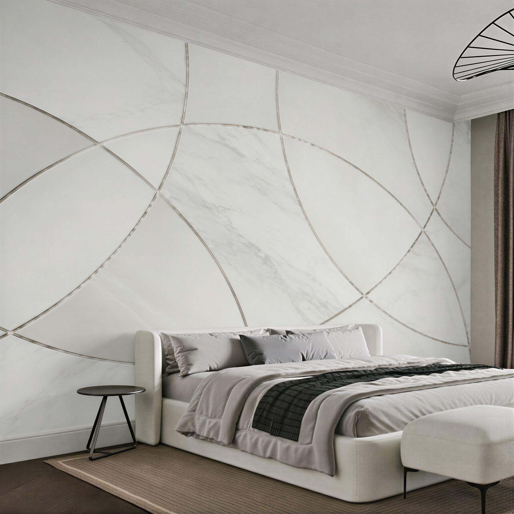 Fototapeta biały marmur z geometrycznymi liniami nowoczesna elegancja?v23