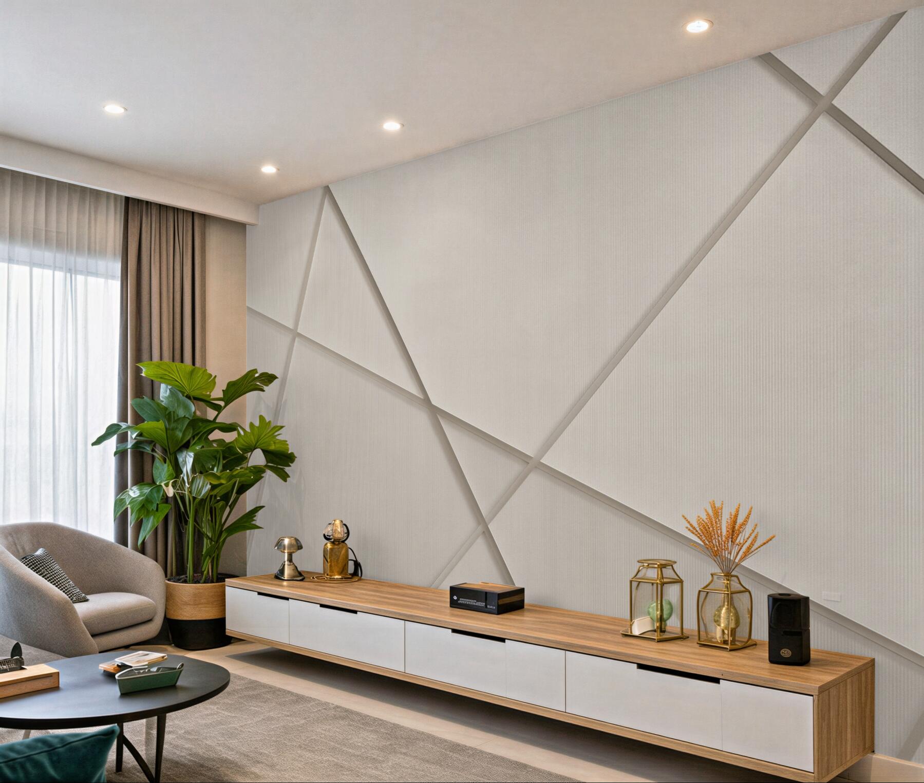 Fototapeta geometryczne panele 3d beżowe nowoczesna minimalistyczna?v23